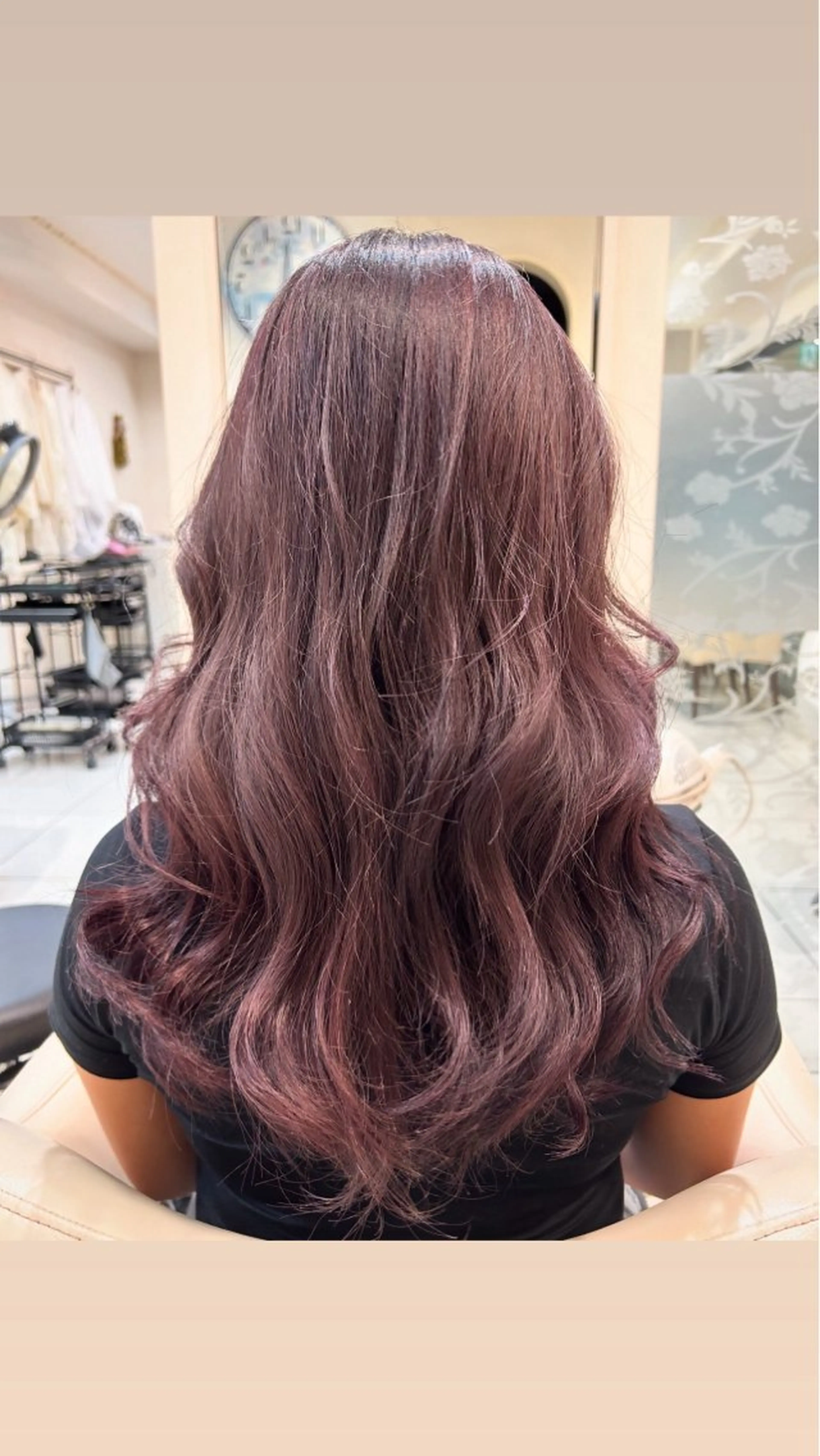 ロング カラー 生活が楽になる縮毛/ ブリーチなしレッドのヘアスタイル