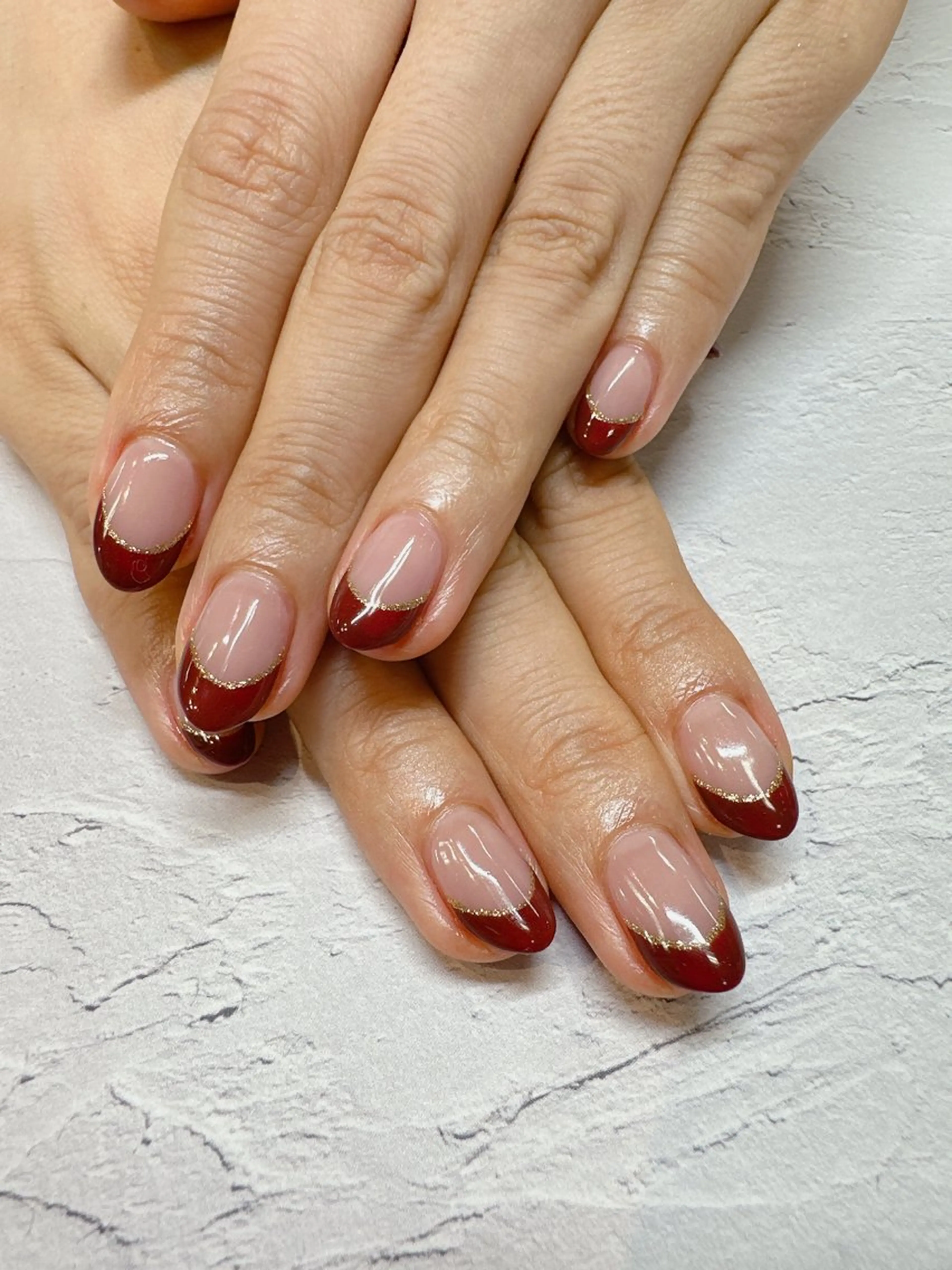 ネイル フレンチネイル ラメ(グリッター) ハンドネイル nailist SATO【銀座】のネイルデザイン