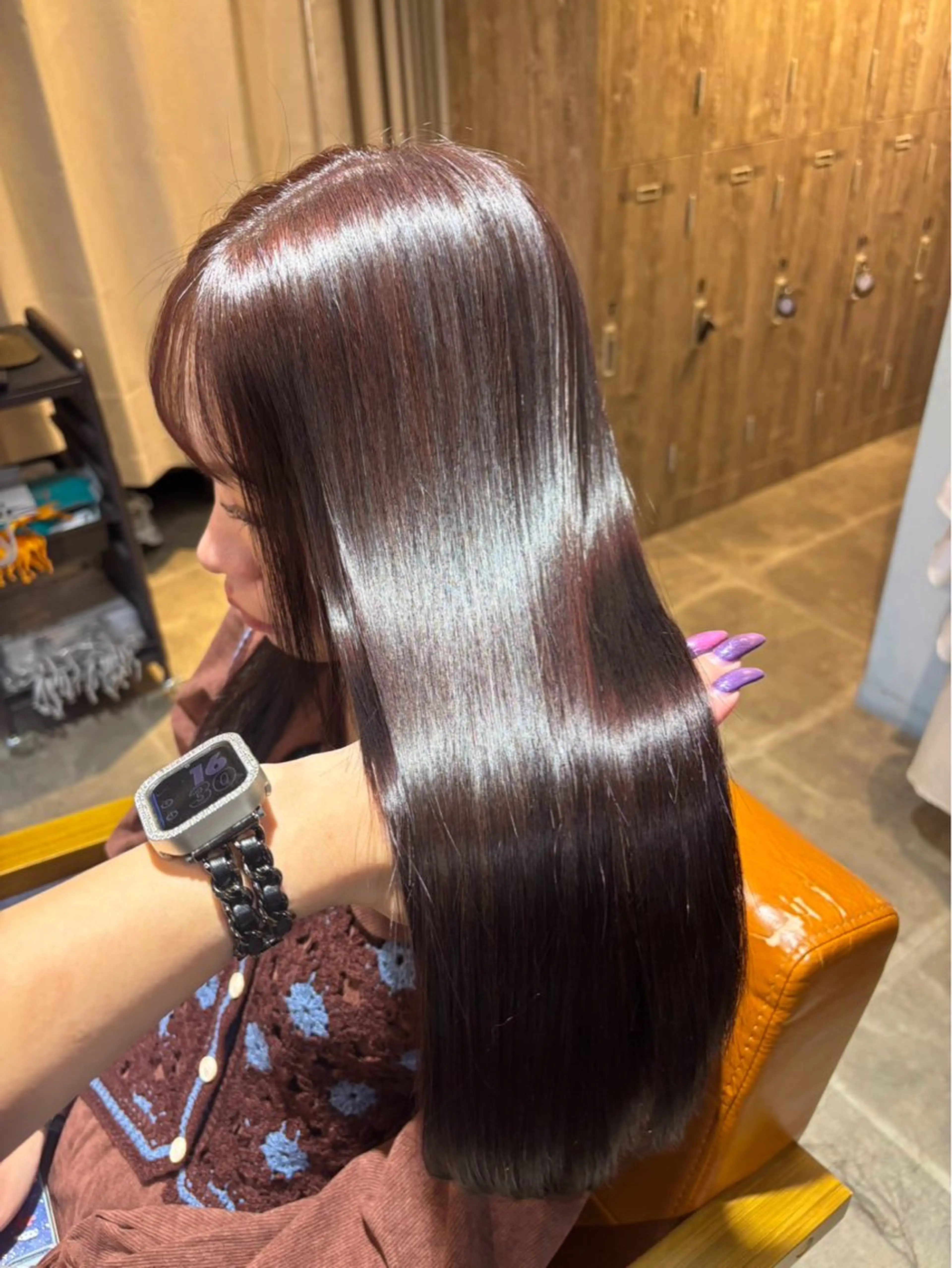 ロング ヘアカラー トリートメント 艶髪×透明感カラー ののかのヘアスタイル