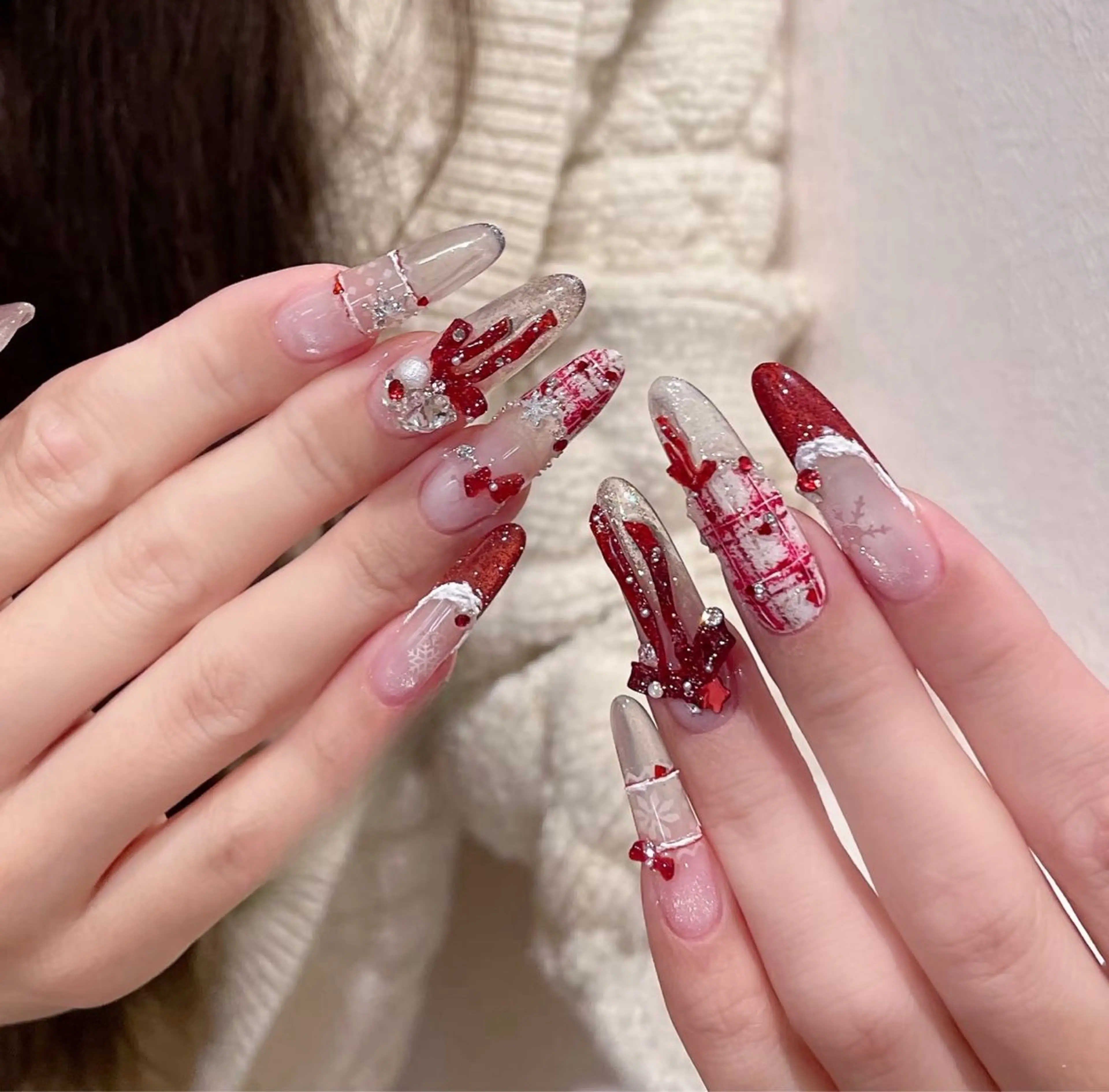 ネイル オーロラネイル 成人式 フットネイル フレンチネイル ジェルネイル ハンドネイル 長さだし専門 ありさのネイルデザイン