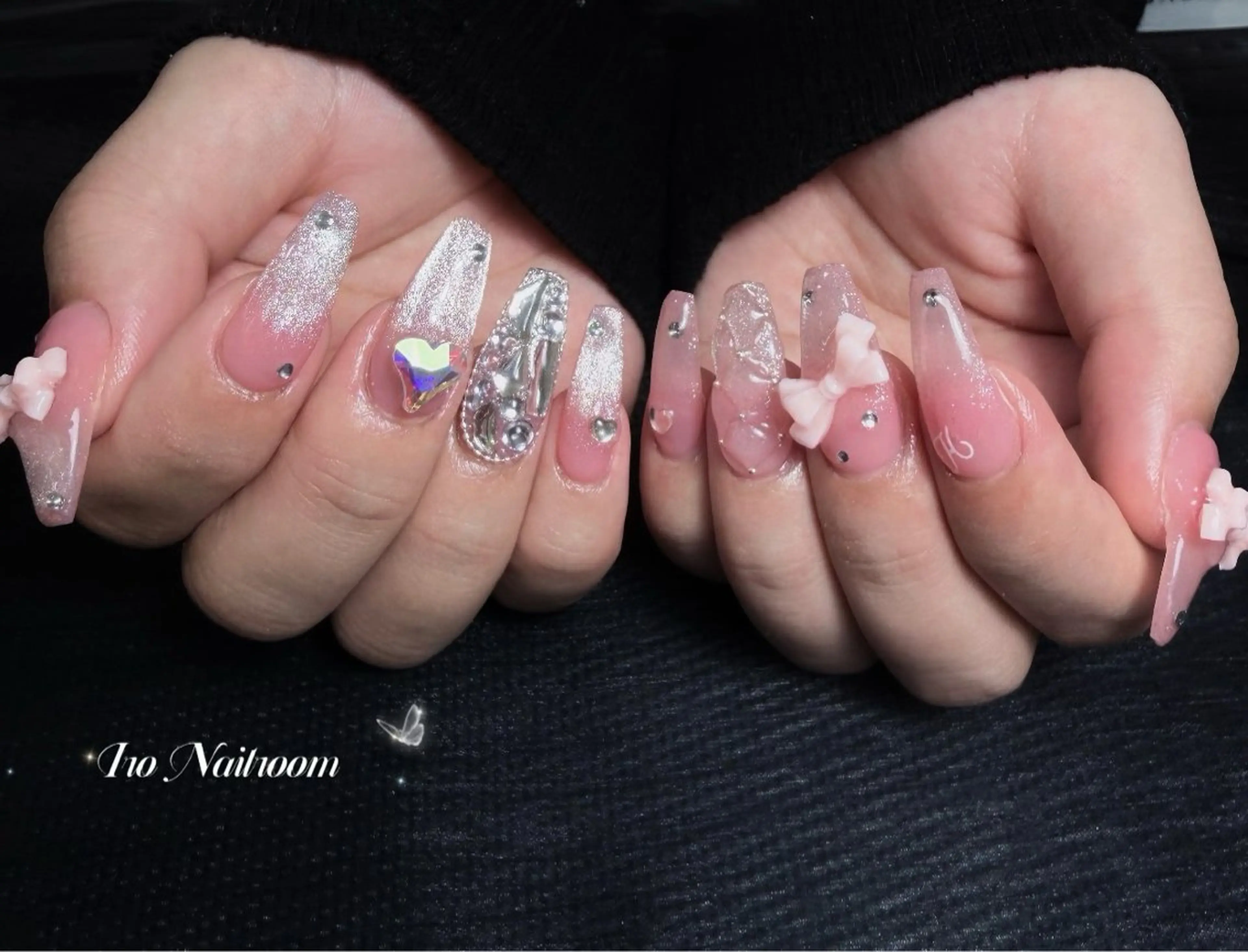 ネイル チークネイル フレンチネイル グラデーション 韓国ネイル マグネットネイル IRO NAIL MiAのネイルデザイン