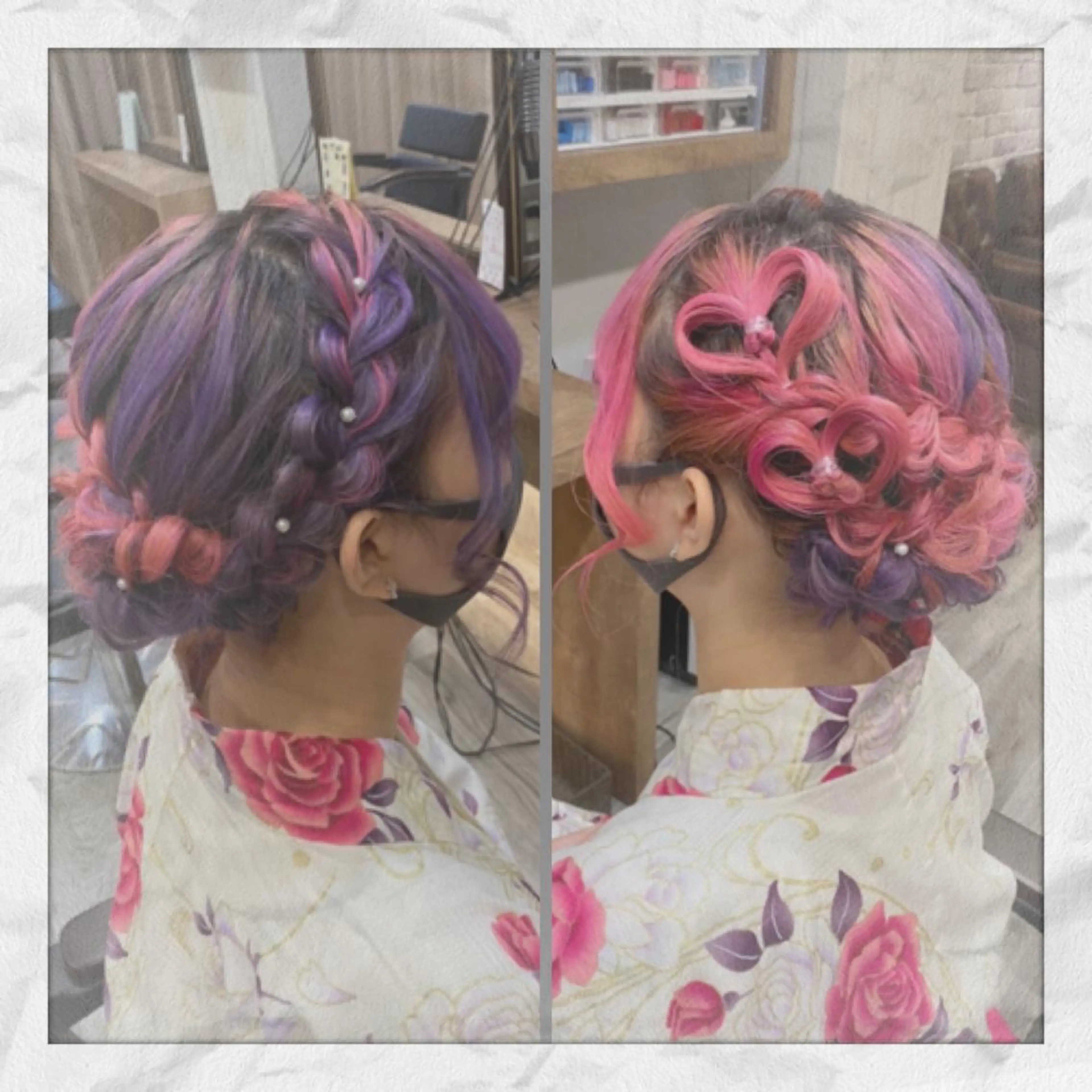 セミロング ヘアアレンジ 浴衣 ヘアセット ヘアセット/着付け 𓇼 まつもと𓇼のヘアスタイル