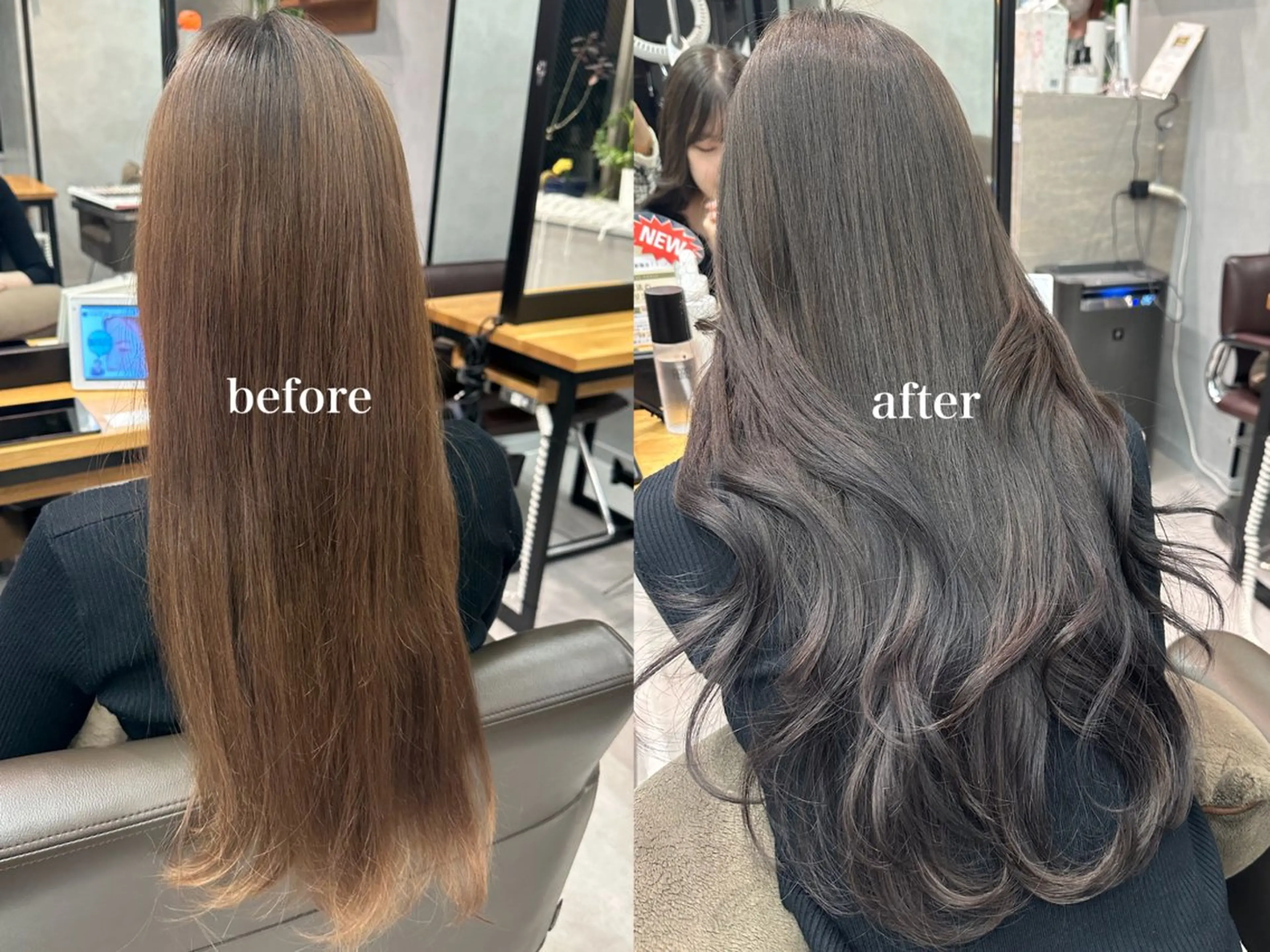 ロング カラー 銀座レイヤーカット ×シースルー前髪のヘアスタイル