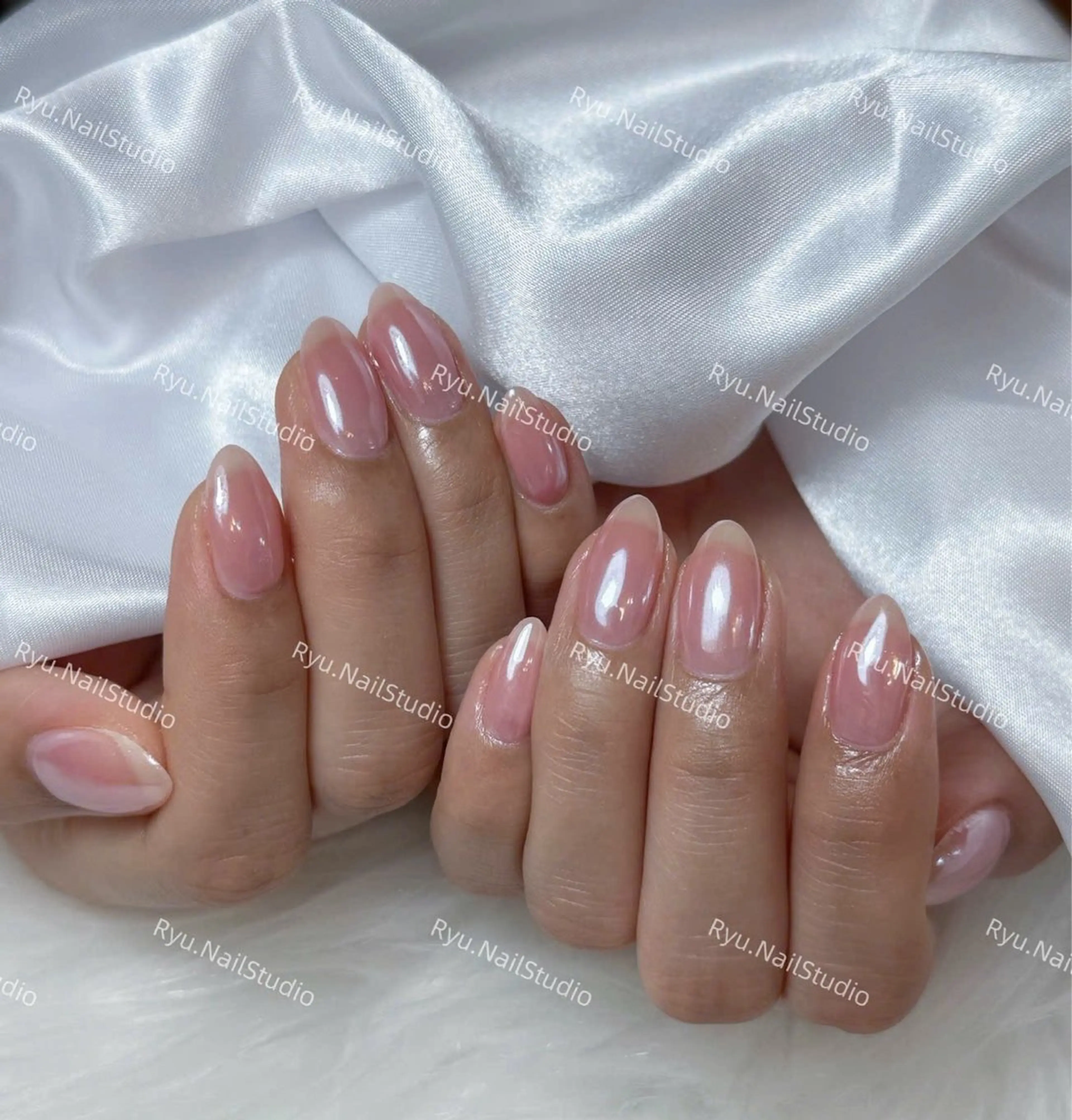 ネイル アートネイル フラワーネイル フレンチネイル ジェルネイル グラデーション ハンドネイル Ryu Nail NekoChanのネイルデザイン