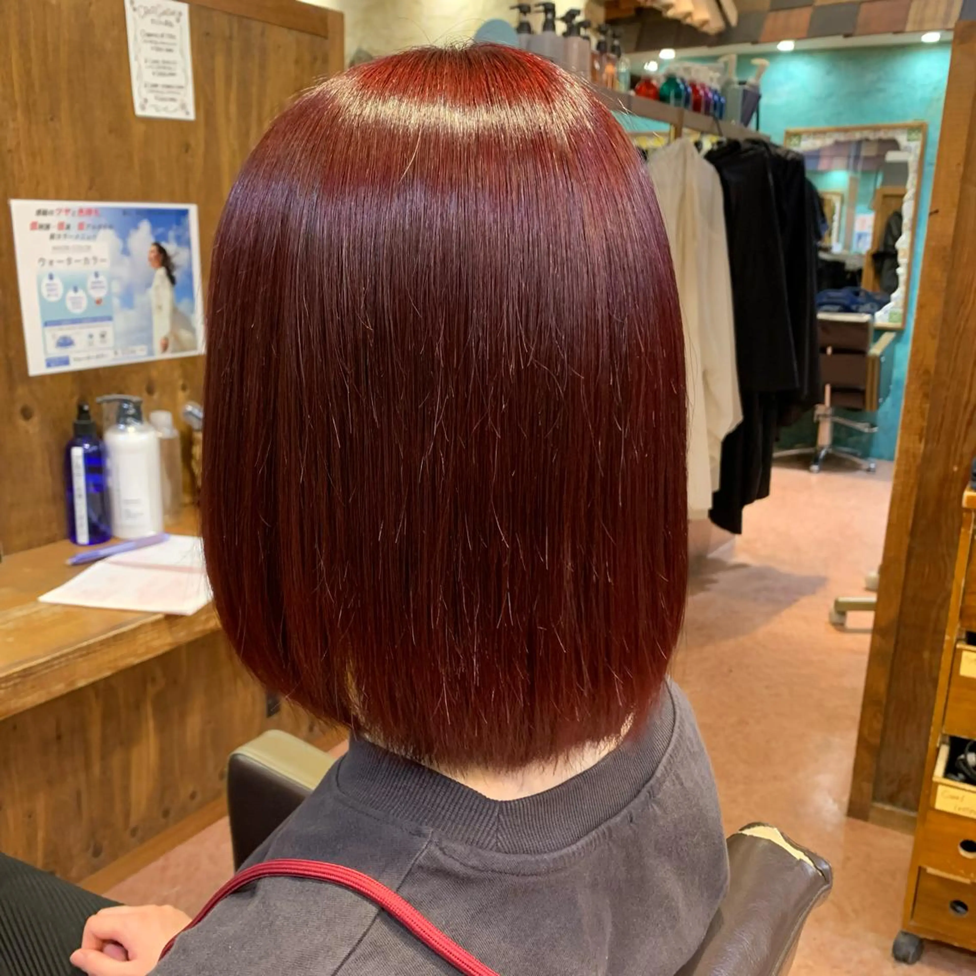 ショート カラー レッドカラー しんぼり なおみのヘアスタイル
