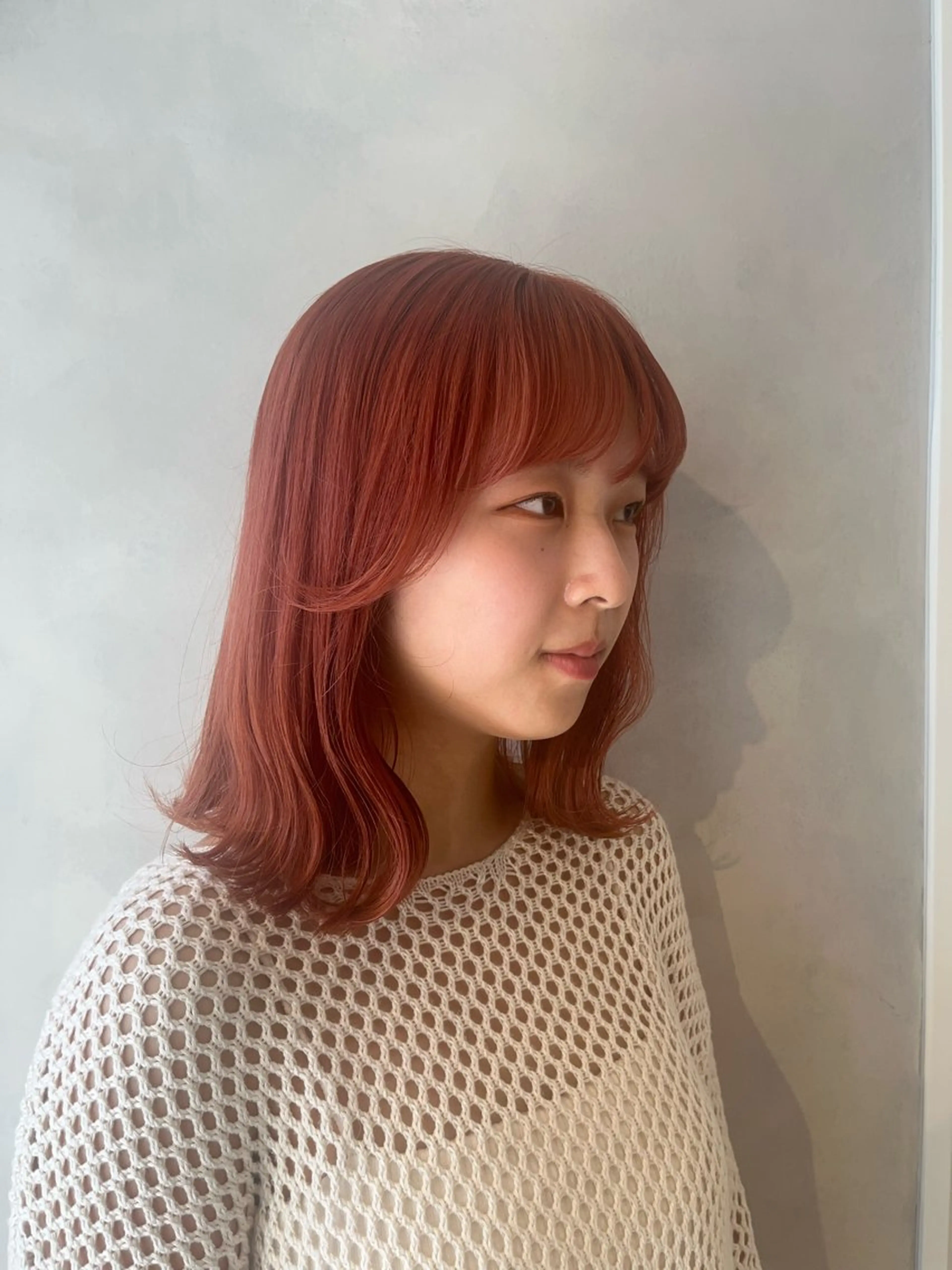 ミディアム ヘアカラー トリートメント ボブ/ベージュ/ パーマ🪿近森ゆいのヘアスタイル