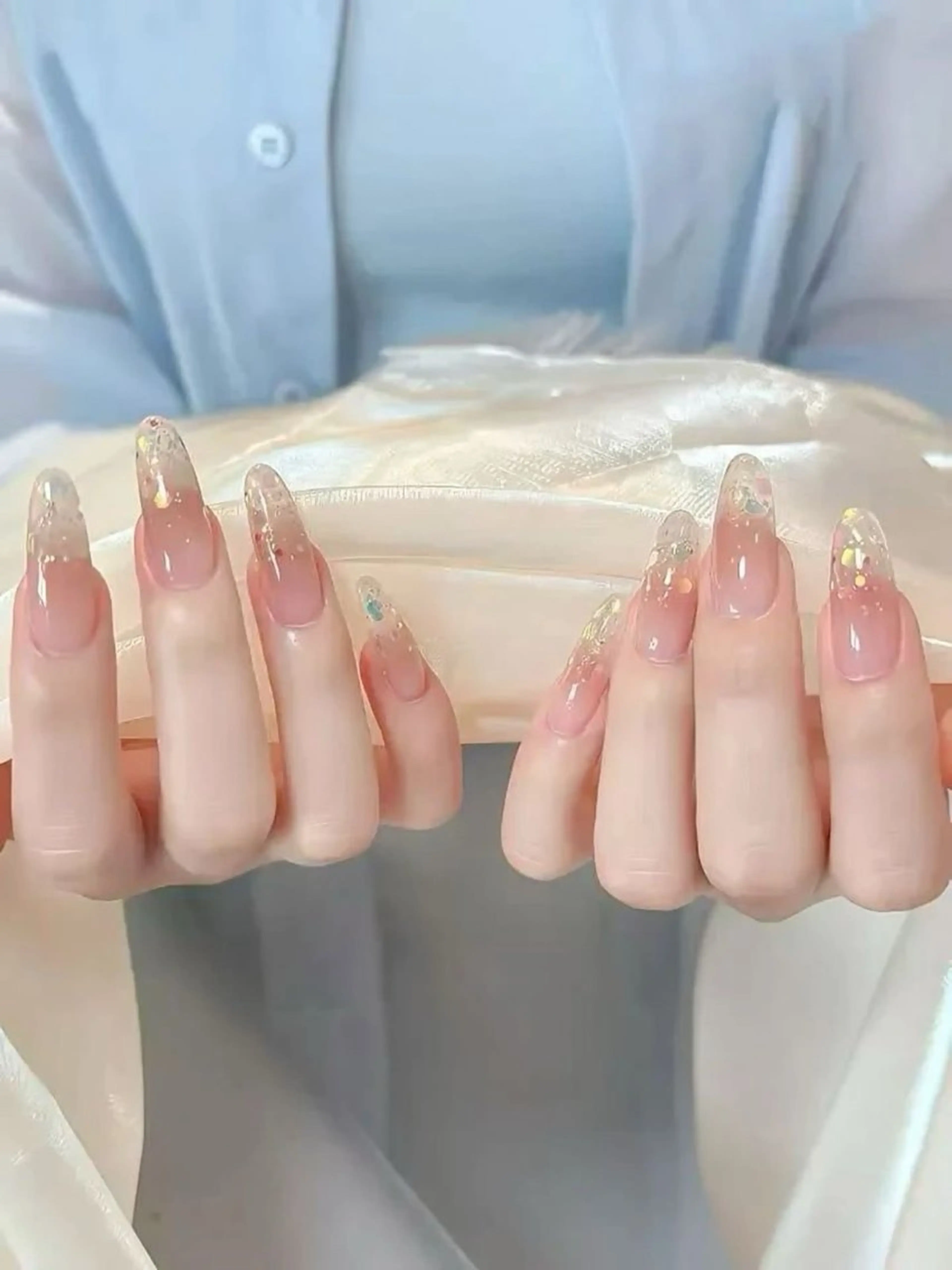 カラー 透明感カラー グラデーションカラー ハンドネイル AIN Nailのネイルデザイン
