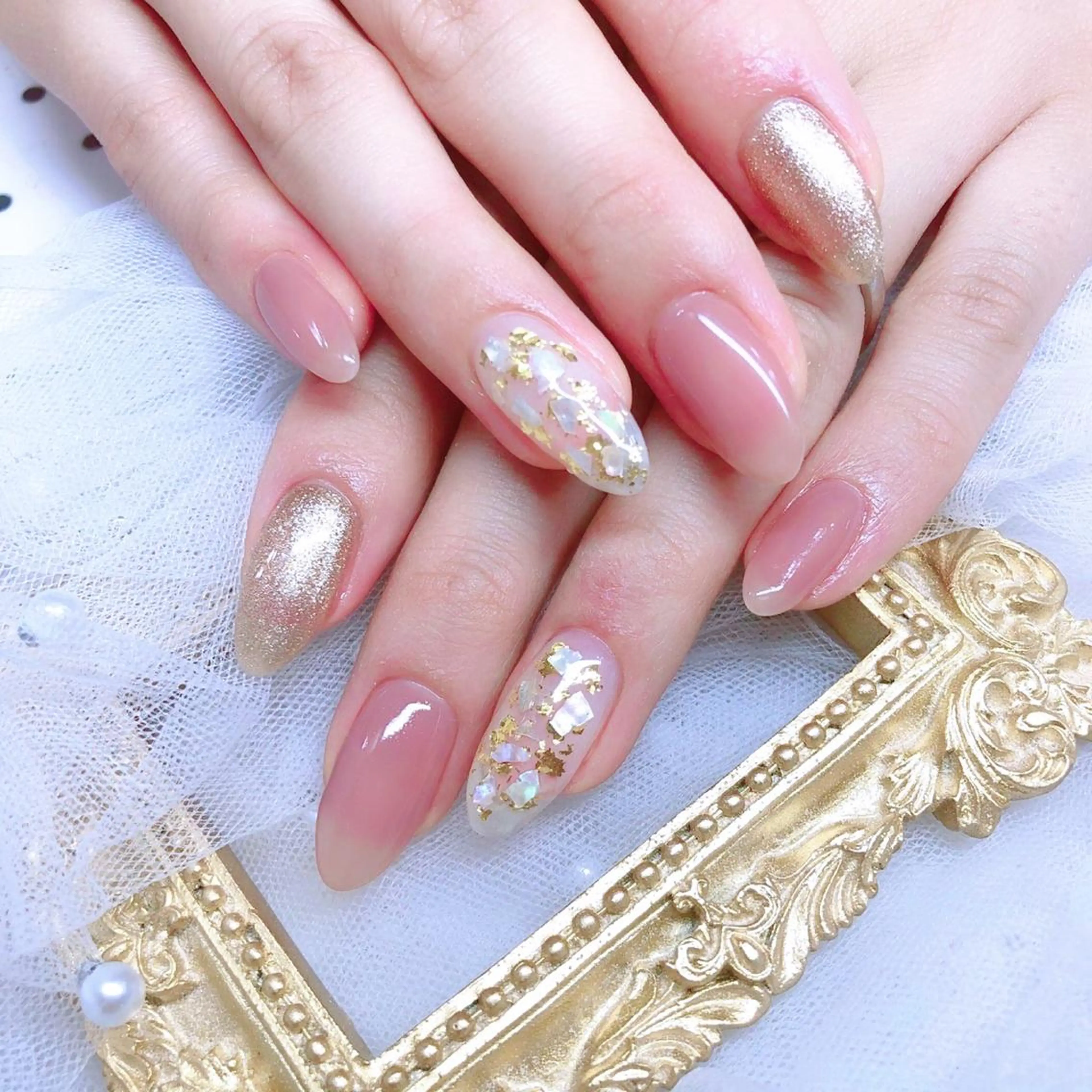 ネイル ハンドネイル マジック ミラーのネイルデザイン