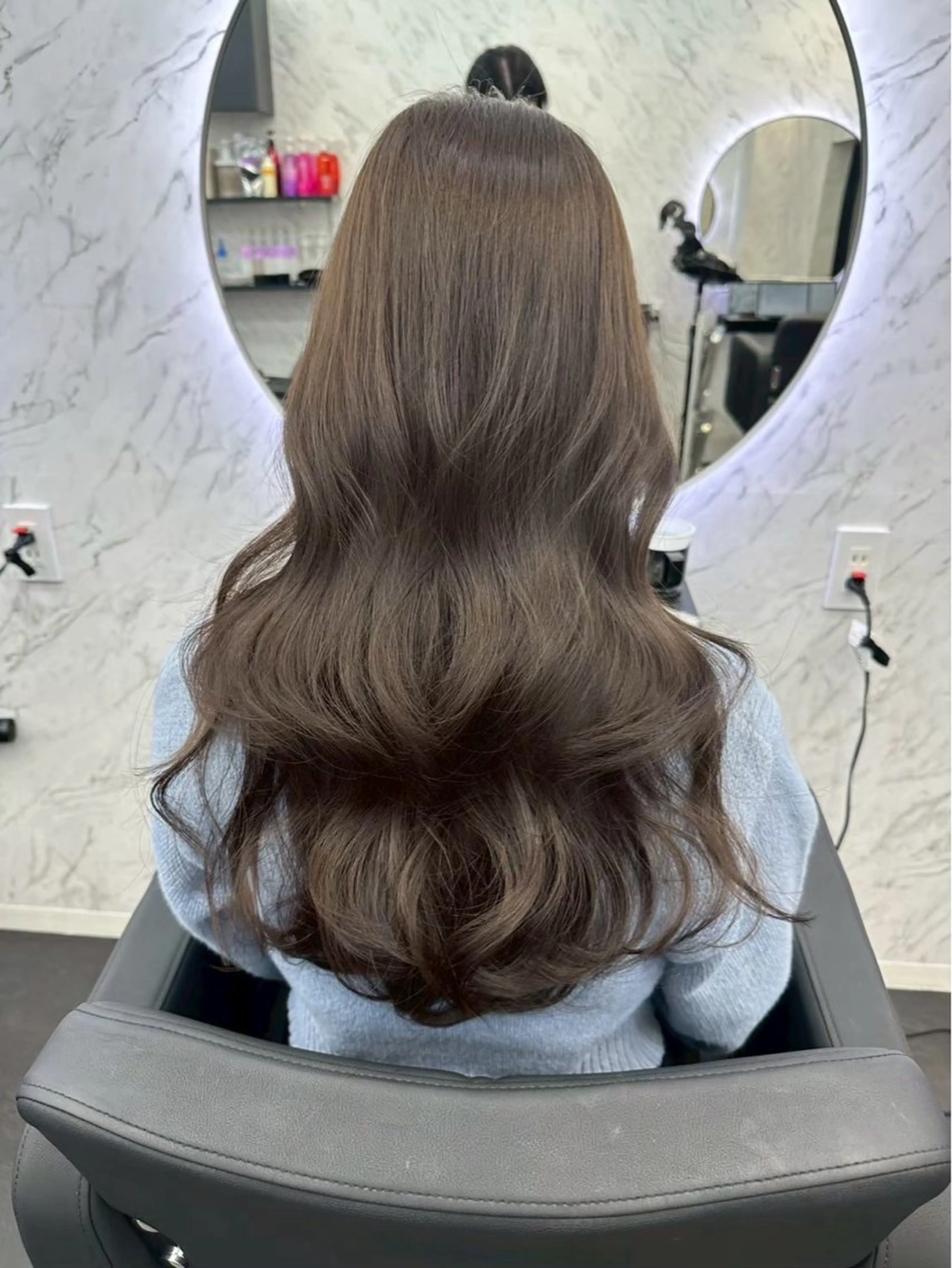 ロング カラー ベージュカラー オリーブベージュ ヘアカラー トリートメント カット¥1100 ✂️MIUのヘアスタイル