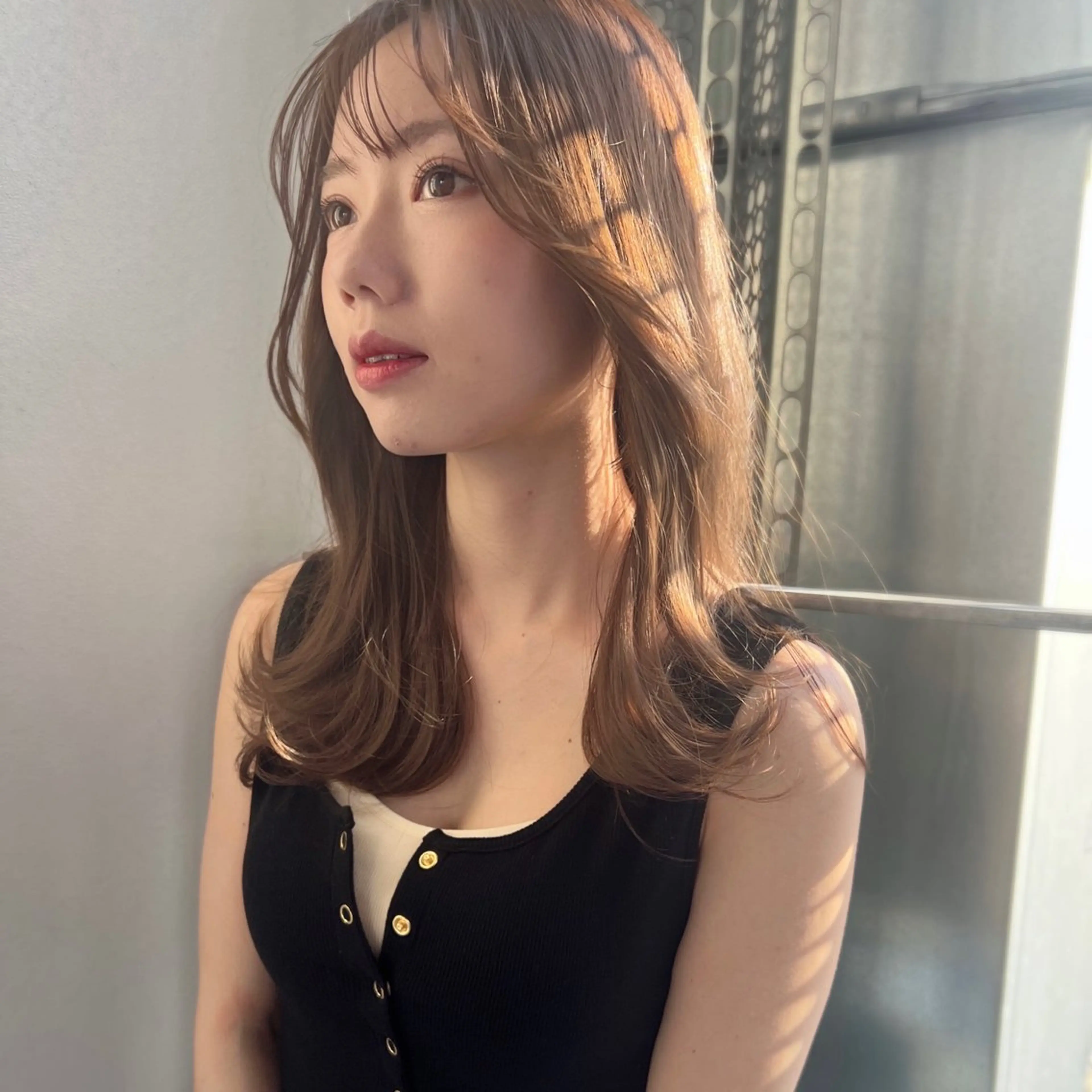 セミロング くびれヘア 韓国モテhair🍑 momoのヘアスタイル