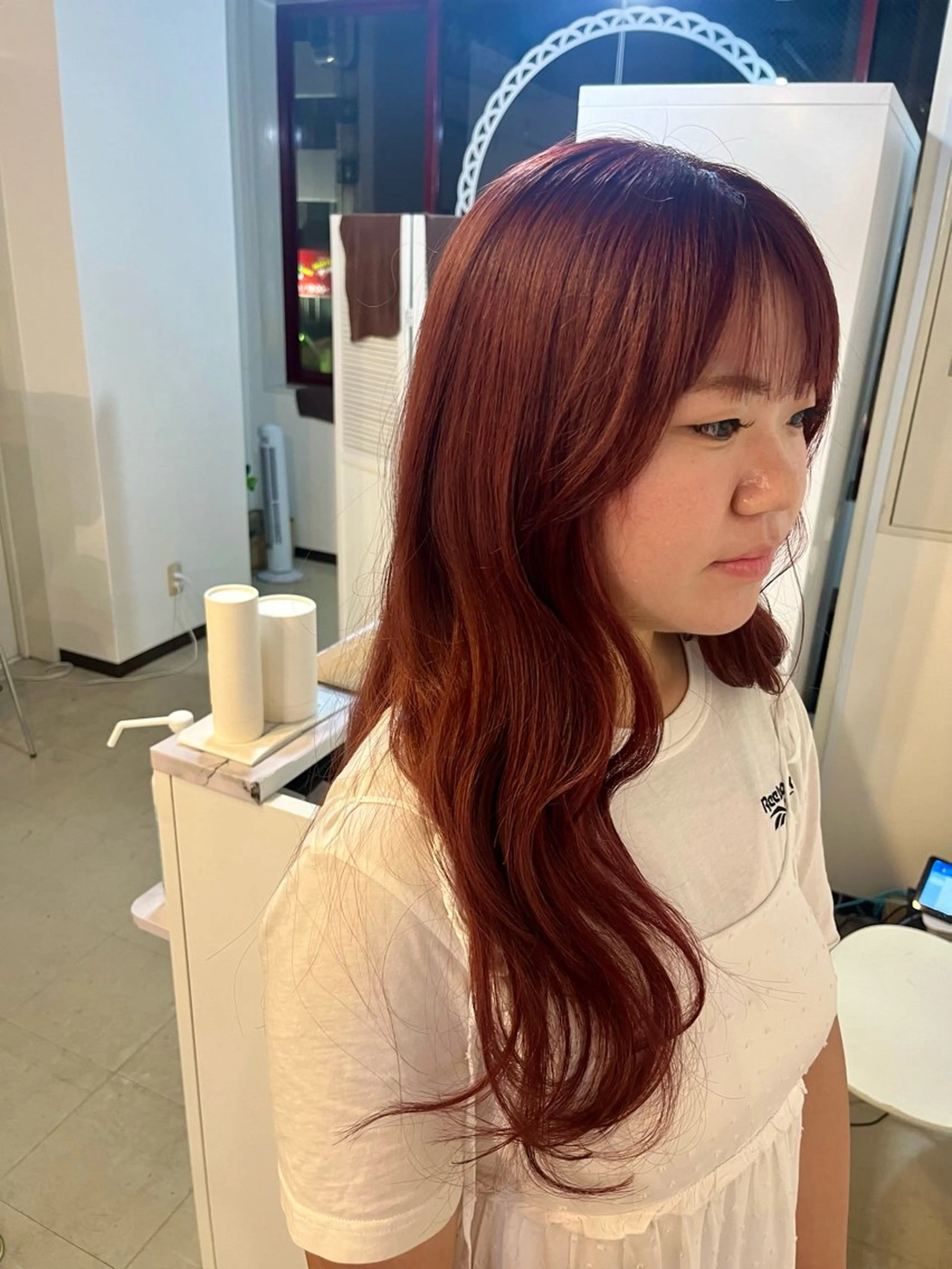 ロング カラー レッドカラー Sherry/R 三川町 山本なつみのヘアスタイル