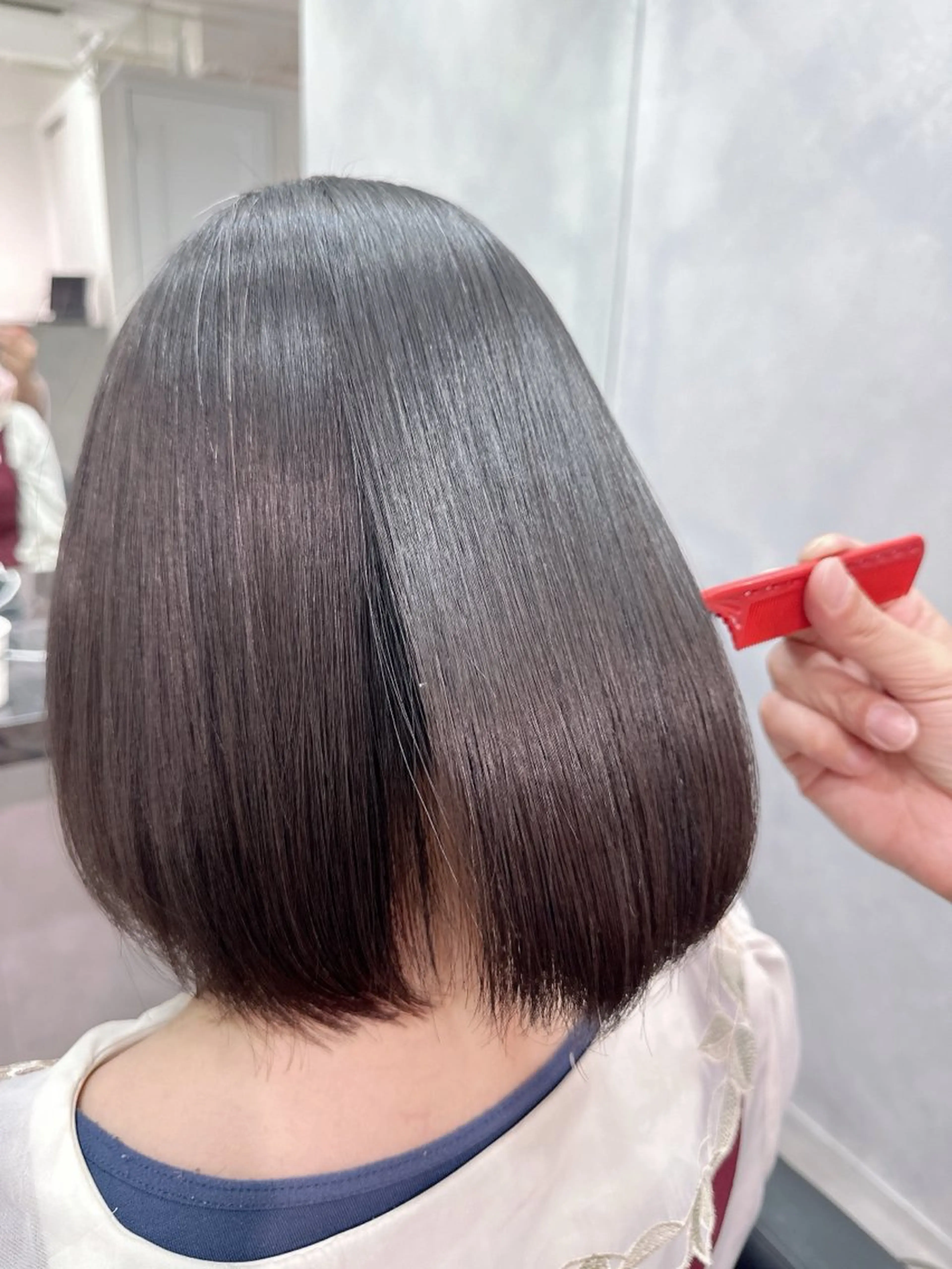 ショート 伸ばしかけ 髪質改善 縮毛矯正 トリートメント 酸熱トリートメント 縮毛矯正 トリートメント LUANA/千種 竹内康のヘアスタイル