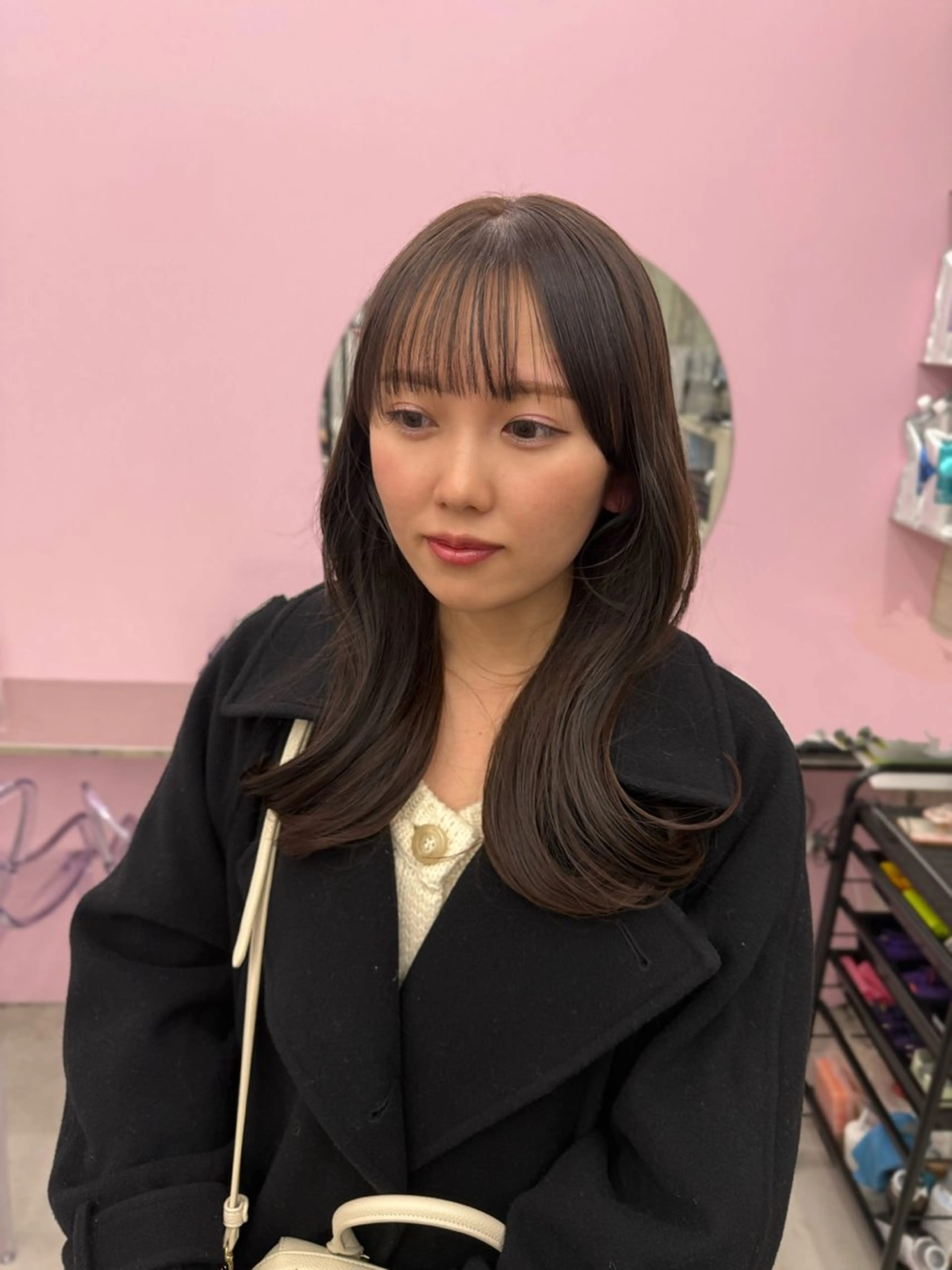 セミロング カット ヘアカラー トリートメント 今園 桃愛のヘアスタイル