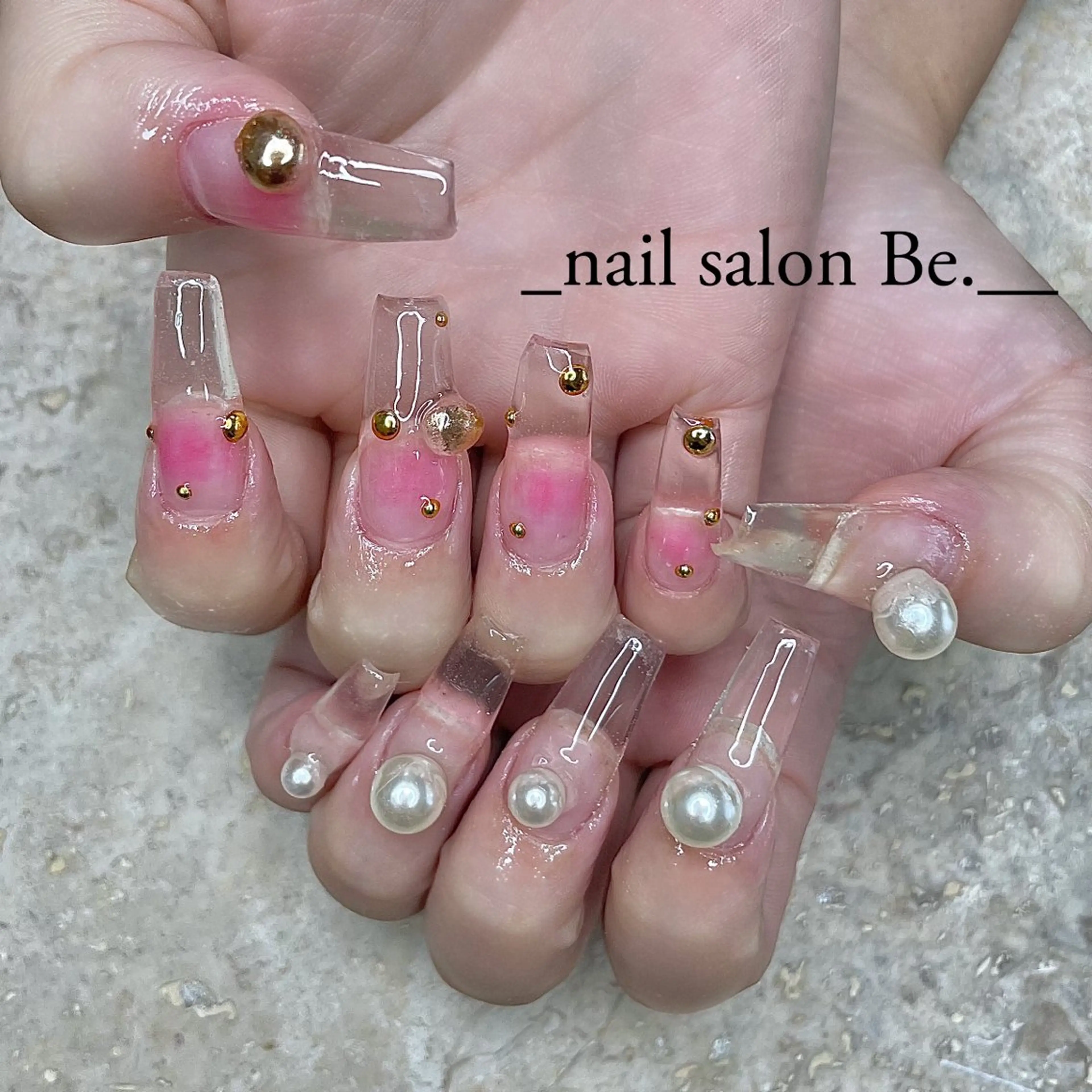 ネイル クリアネイル ロングネイル スカルプネイル nail salon Be.のネイルデザイン