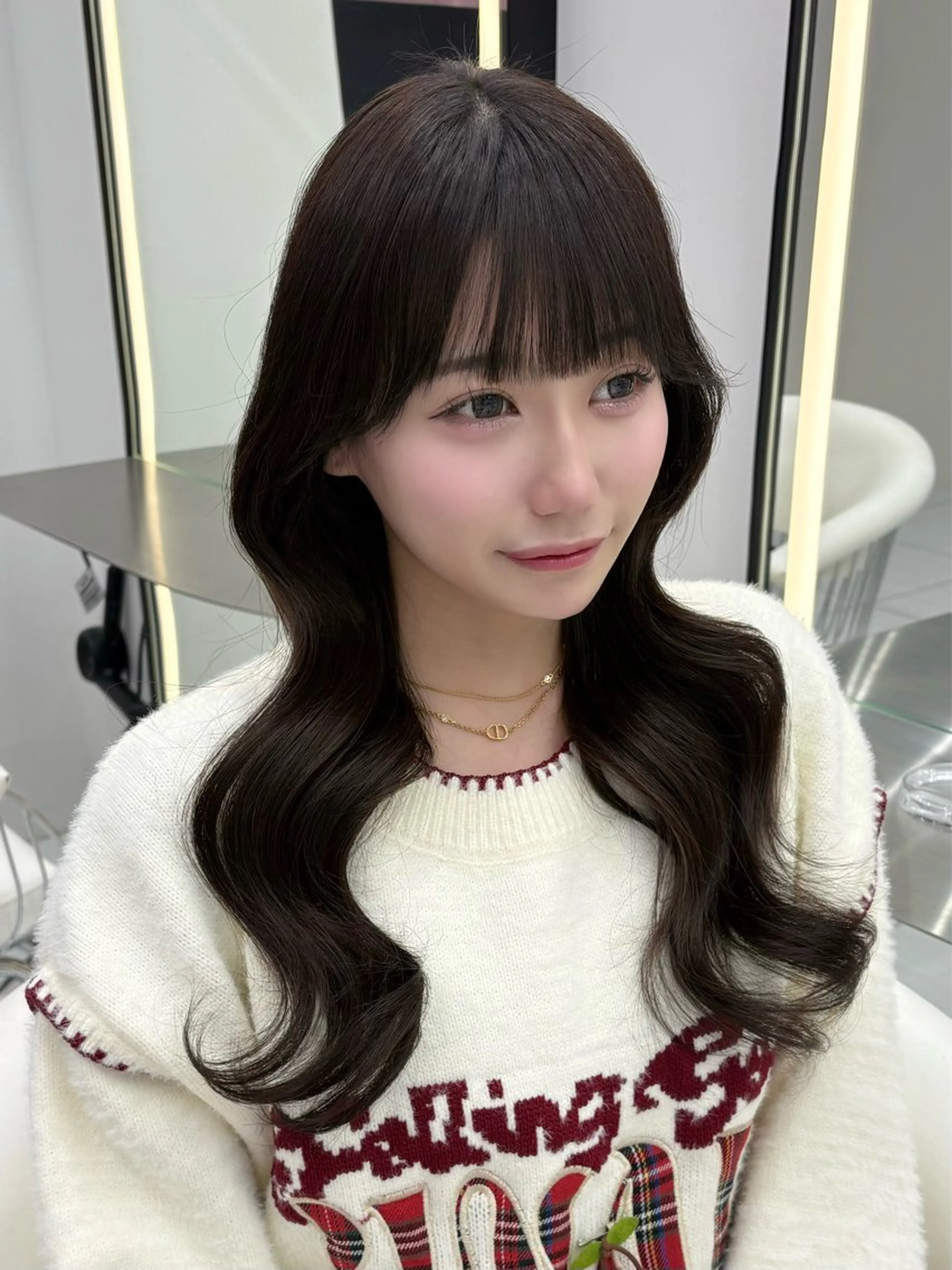 セミロング カラー カット ヘアカラー トリートメント 新宿/韓国ヘア 中明度カラー/かやのヘアスタイル