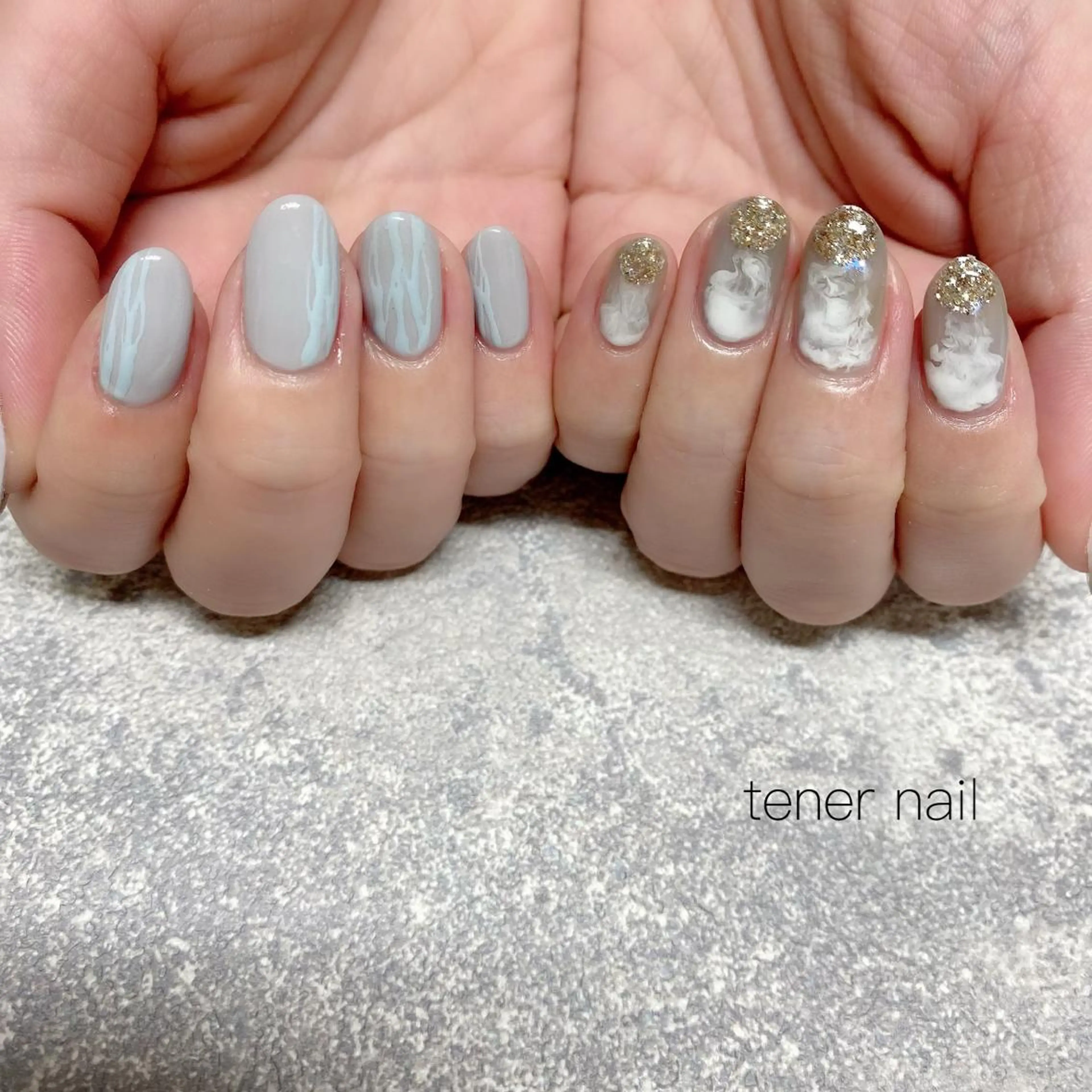 ネイル ブルー テネルネイル tener nailのネイルデザイン