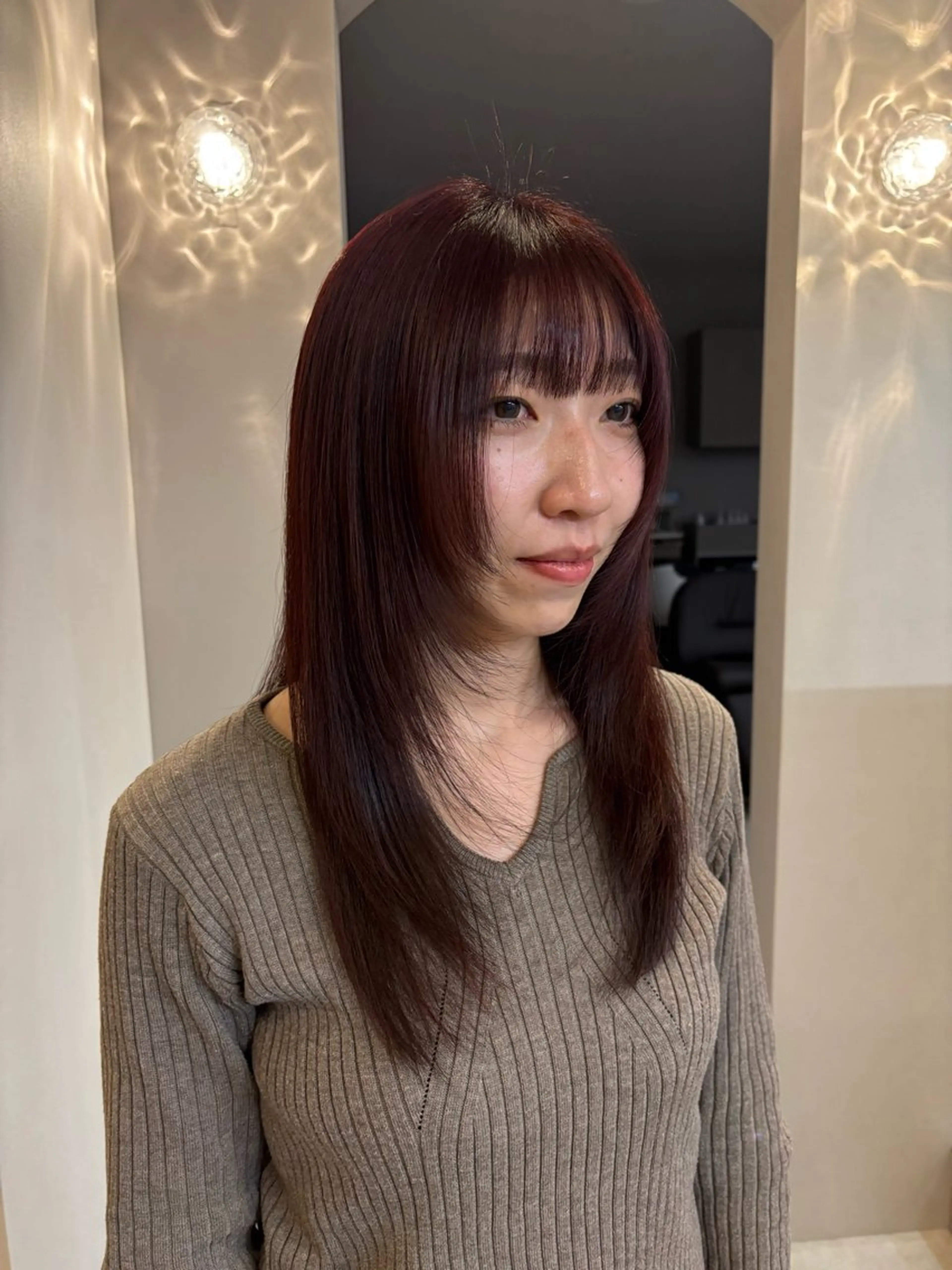 ロング カラー カット ヘアカラー トリートメント ボブ/顔周りレイヤー 🎀momoka🎀のヘアスタイル