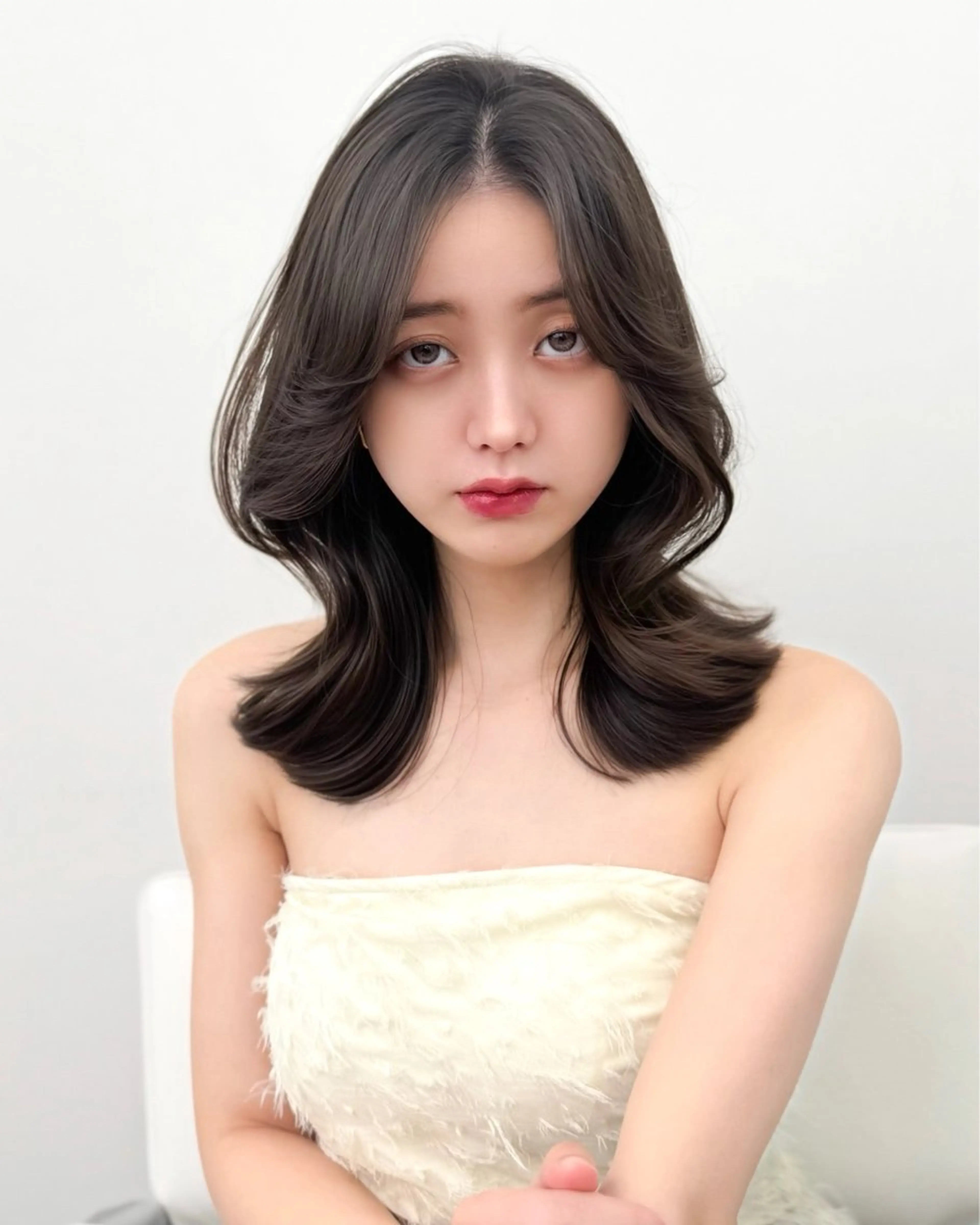 ミディアム 韓国ヘア　紗希 🦋のヘアスタイル