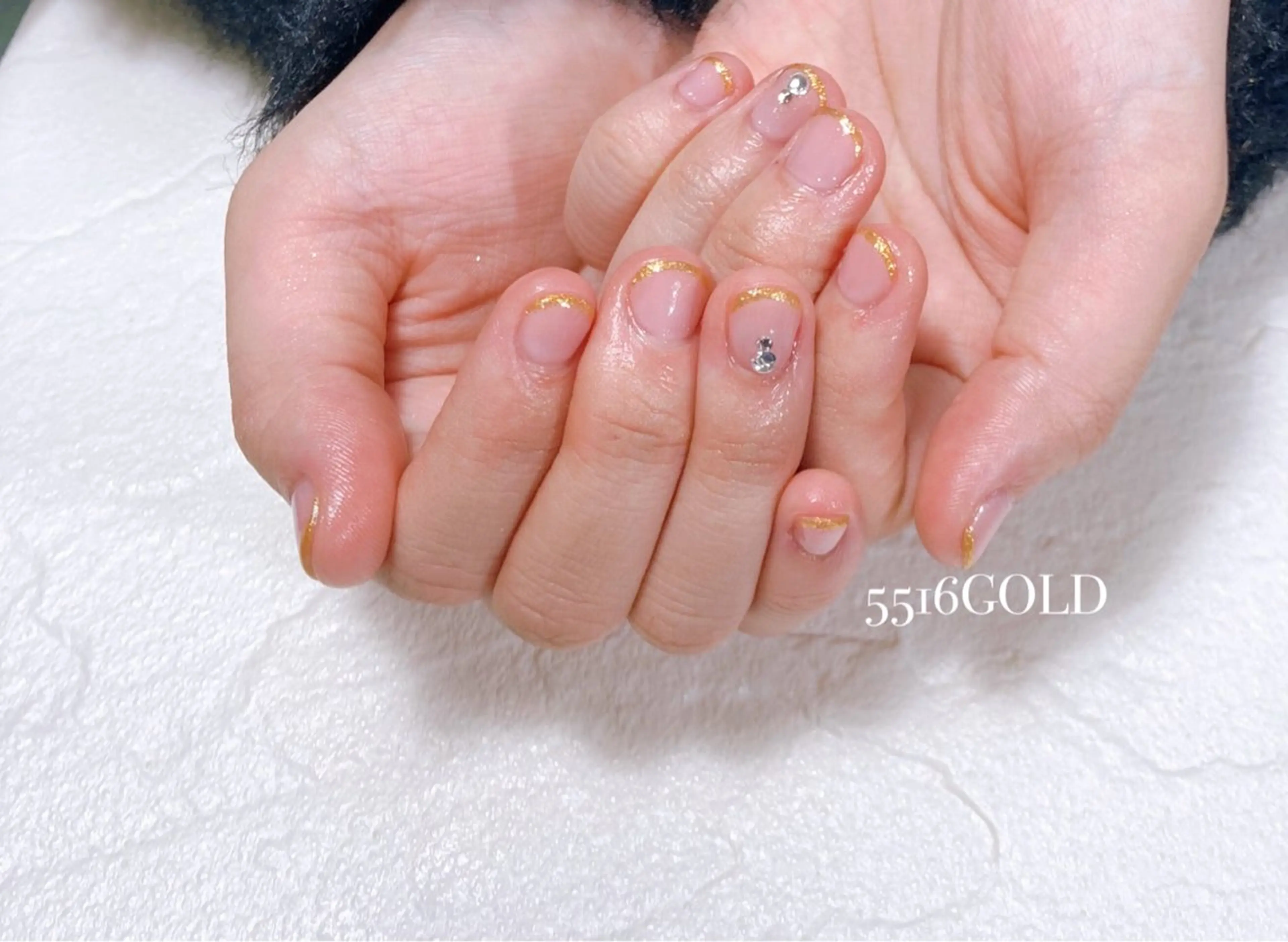 ネイル フレンチネイル ラメ(グリッター) ショートネイル 💎5516 MACHIKOのネイルデザイン