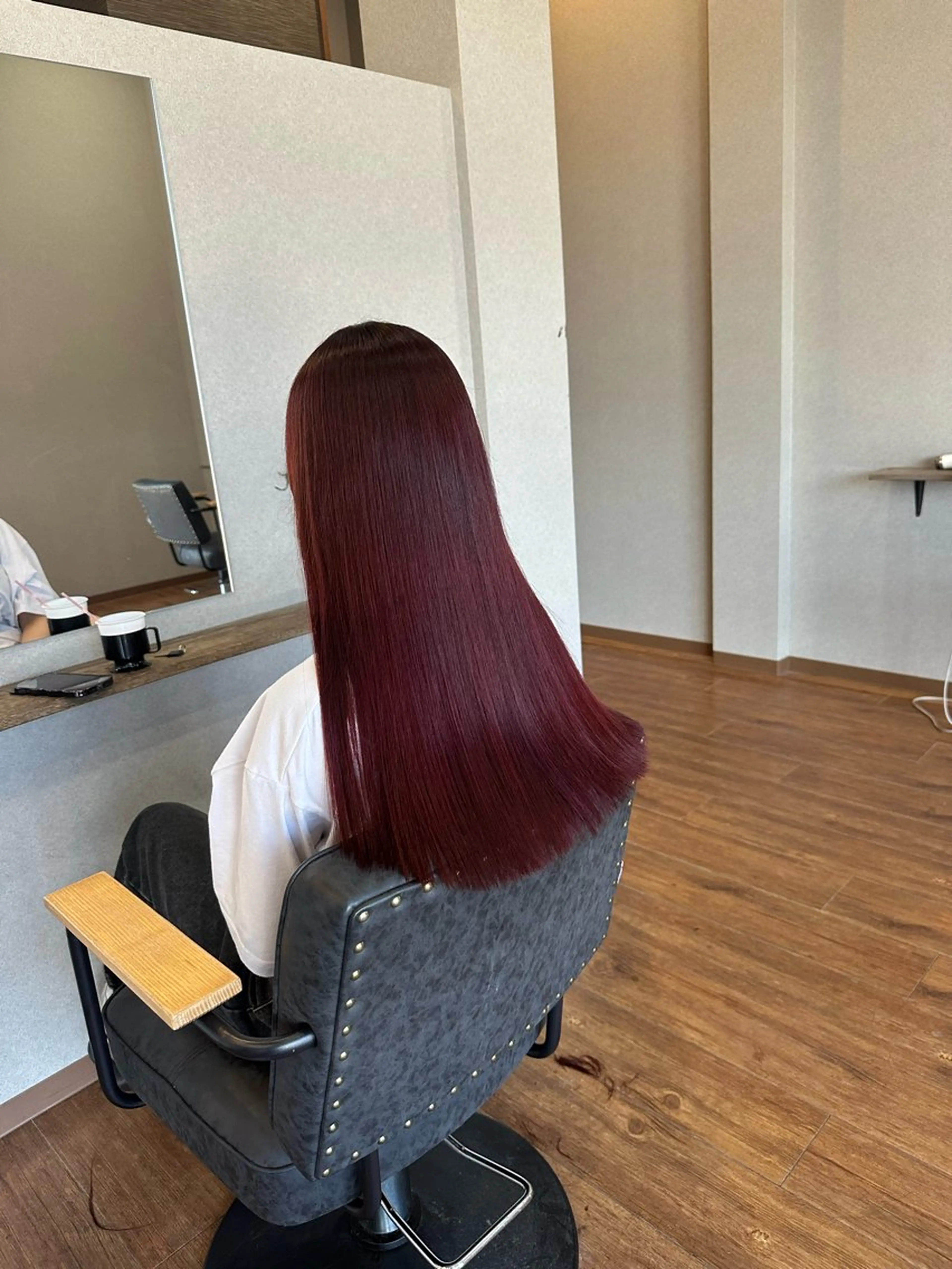 ロング カラー ピンクカラー ヘアカラー トリートメント 鵜飼 真伍のヘアスタイル