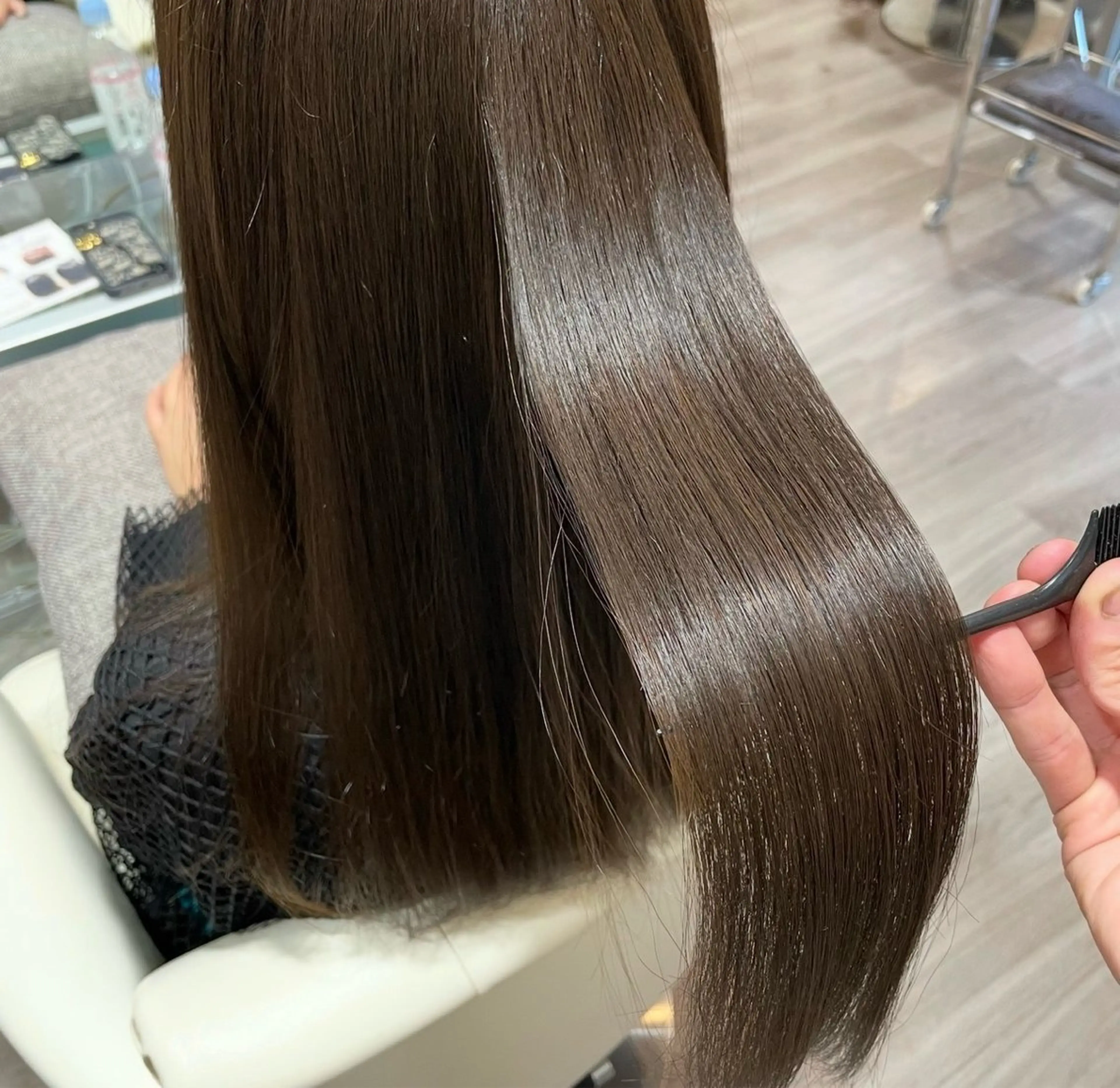 ロング 縮毛矯正 縮毛矯正 4月オーディション 目前/荒堀 結香のヘアスタイル