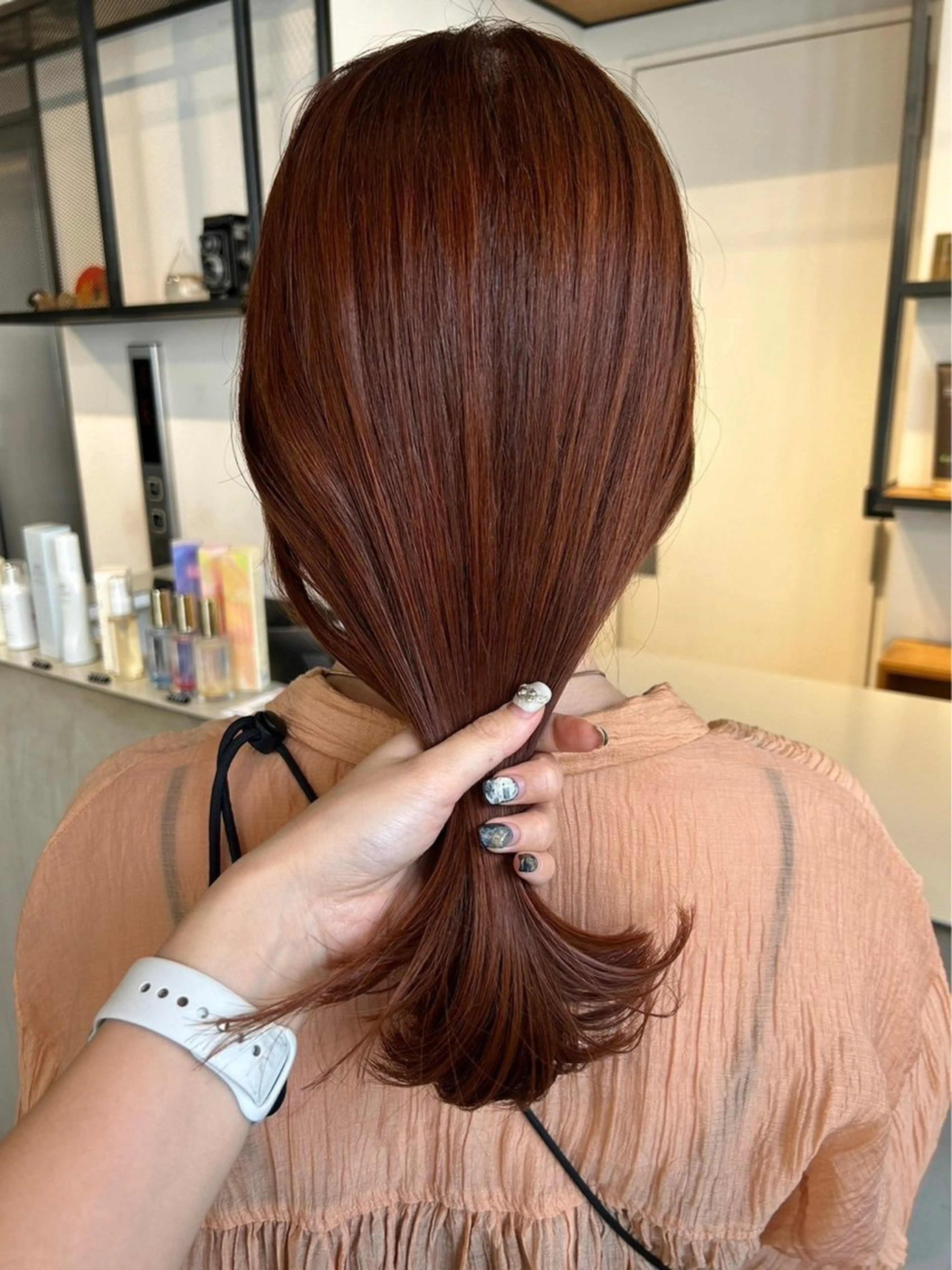 セミロング カラー ブラウンカラー Watanabe Maiのヘアスタイル