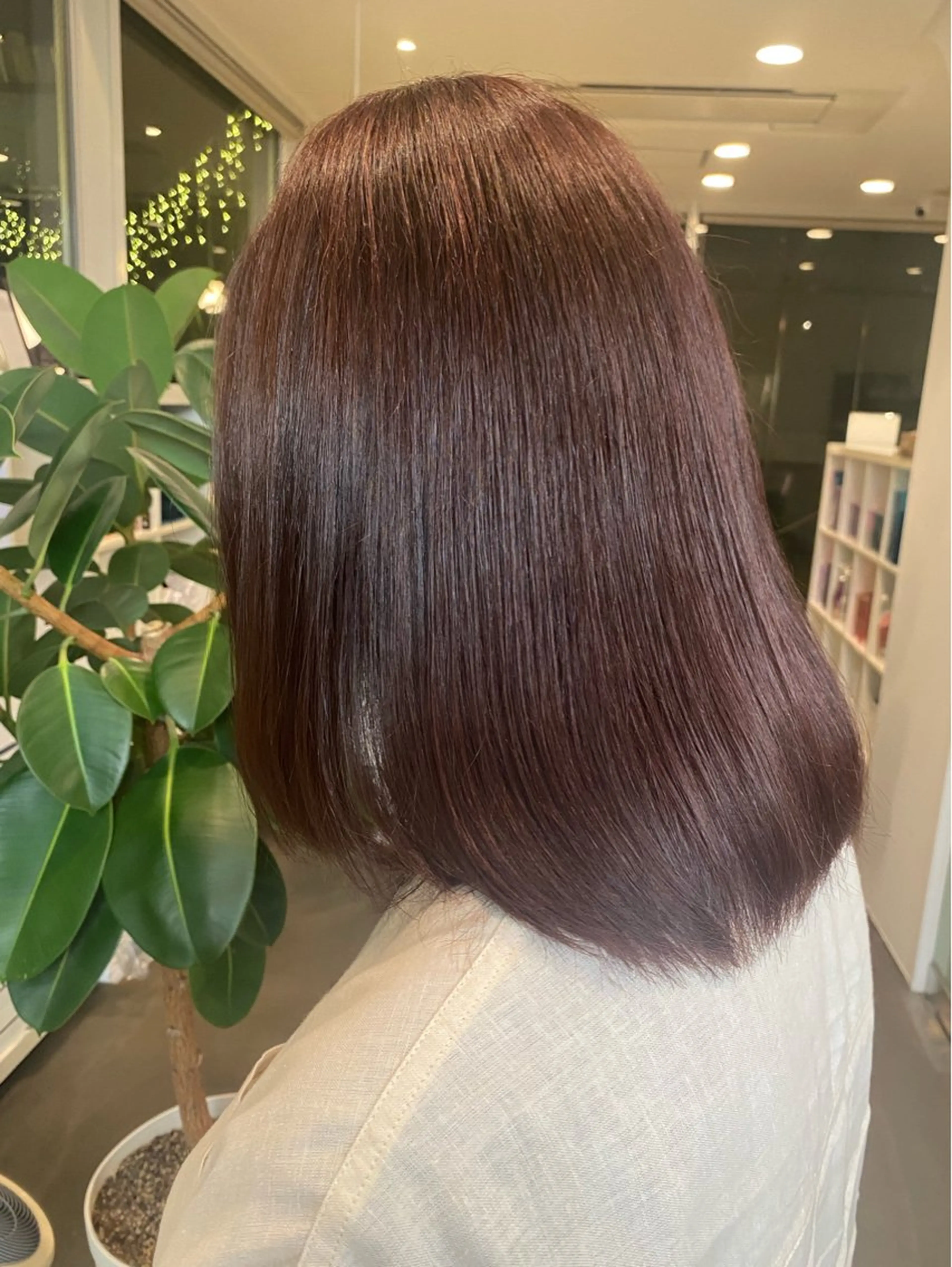 ミディアム カラー ベージュカラー 透明感カラー ピンクカラー ピンクベージュ ヘアカラー トリートメント ヘアセット DIFINOaoyama所属・🎧ayaka/ボブ /透明感カラー🩵のヘアスタイル