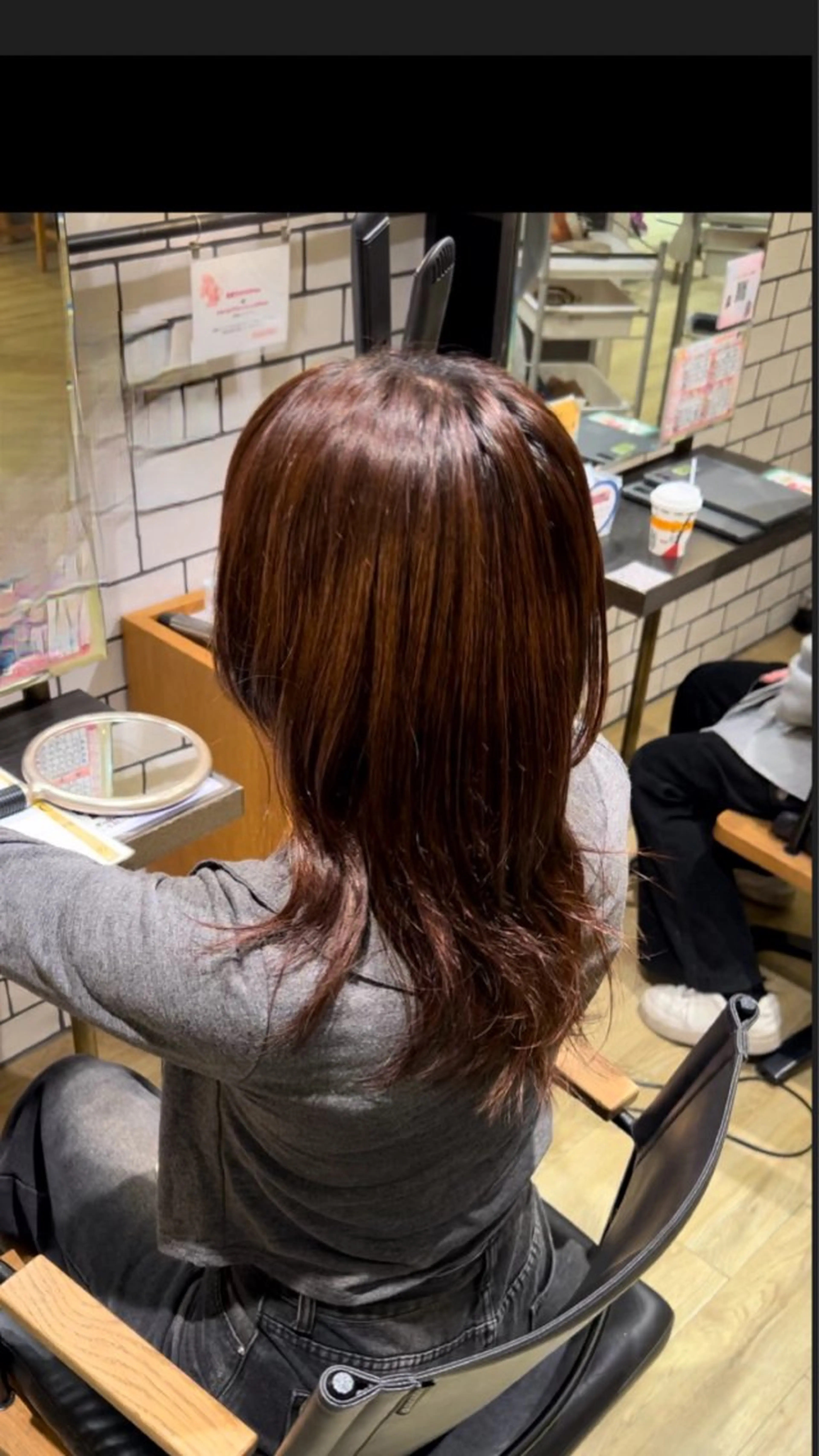 ロング ヘアアレンジ ハッシュカット 韓国風ヘア 水木 里咲のヘアスタイル