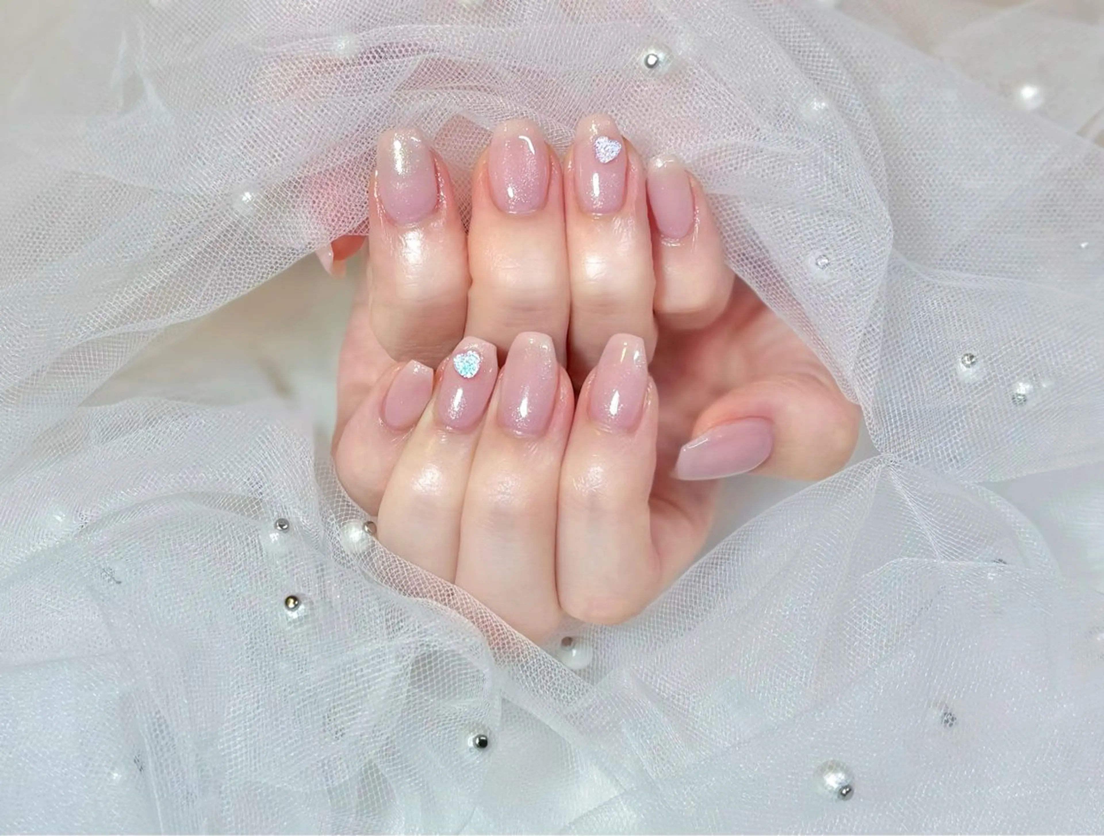 ネイル アートネイル ハート 韓国ネイル ワンカラーネイル ピンク 【chatnoir】 MIYUのネイルデザイン