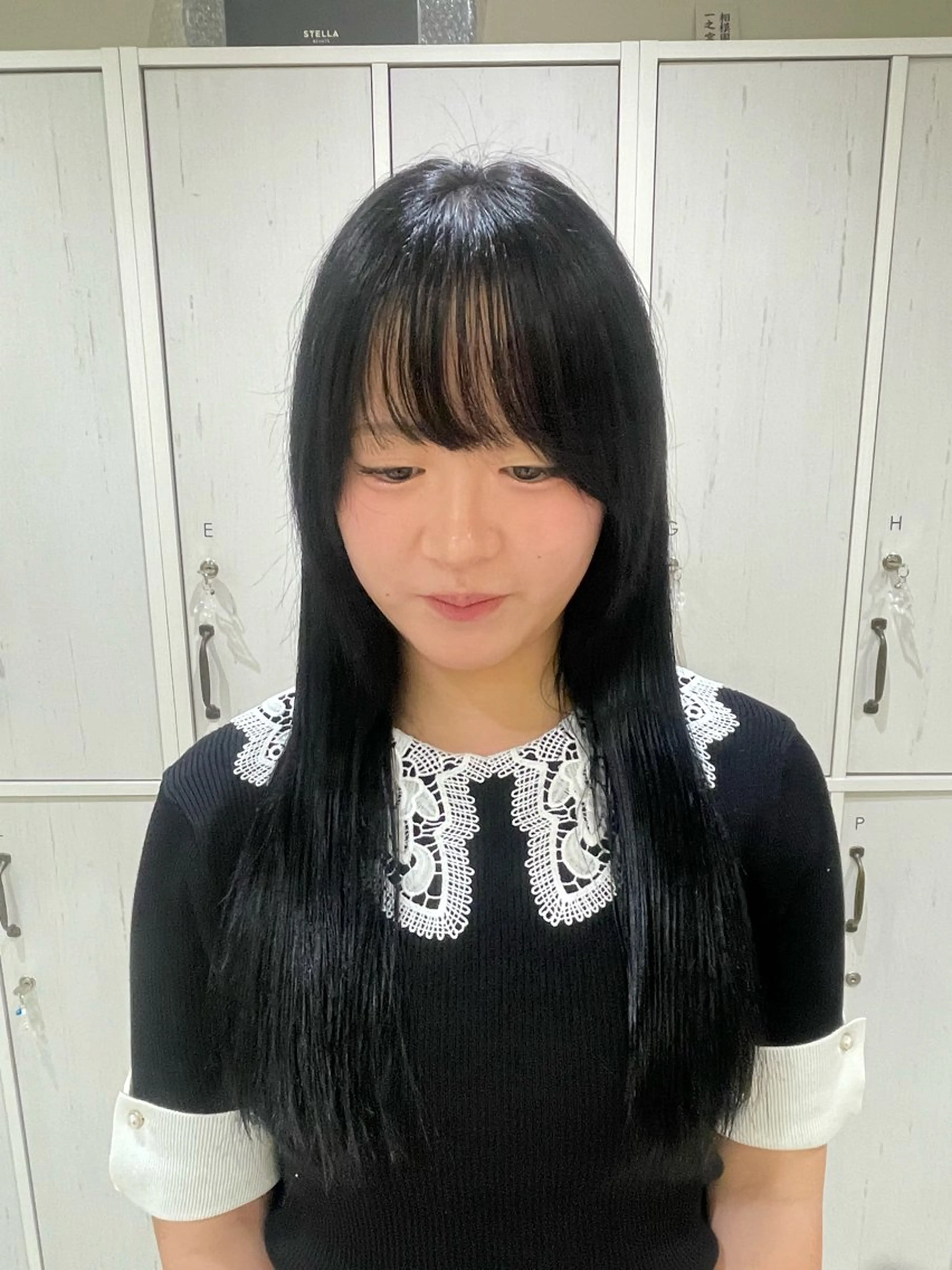 セミロング カラー カット momo/エクステ /透明感カラーのヘアスタイル