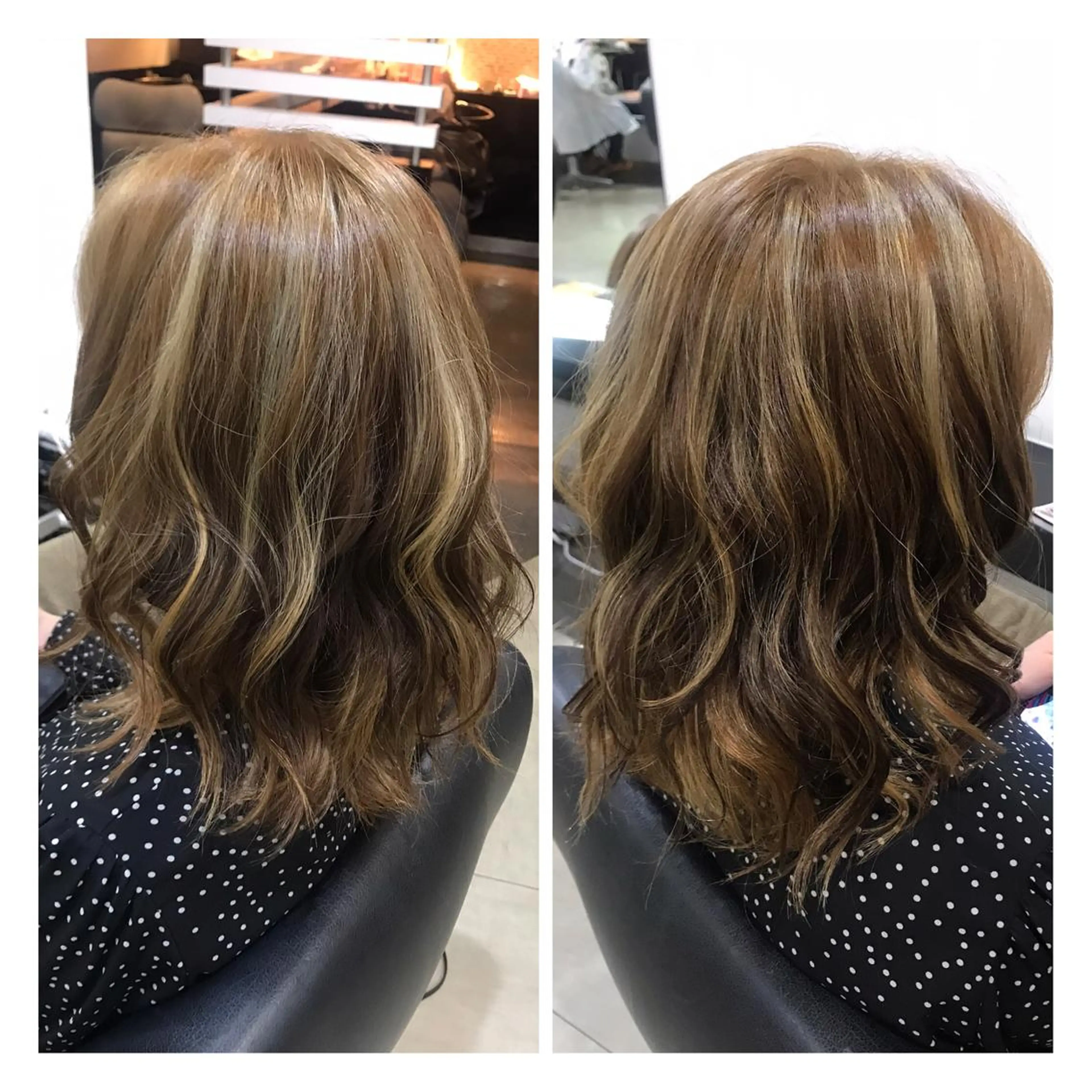 ミディアム カラー ヘアアレンジ ハイライトカラー ハイライト 烏山 達也のヘアスタイル