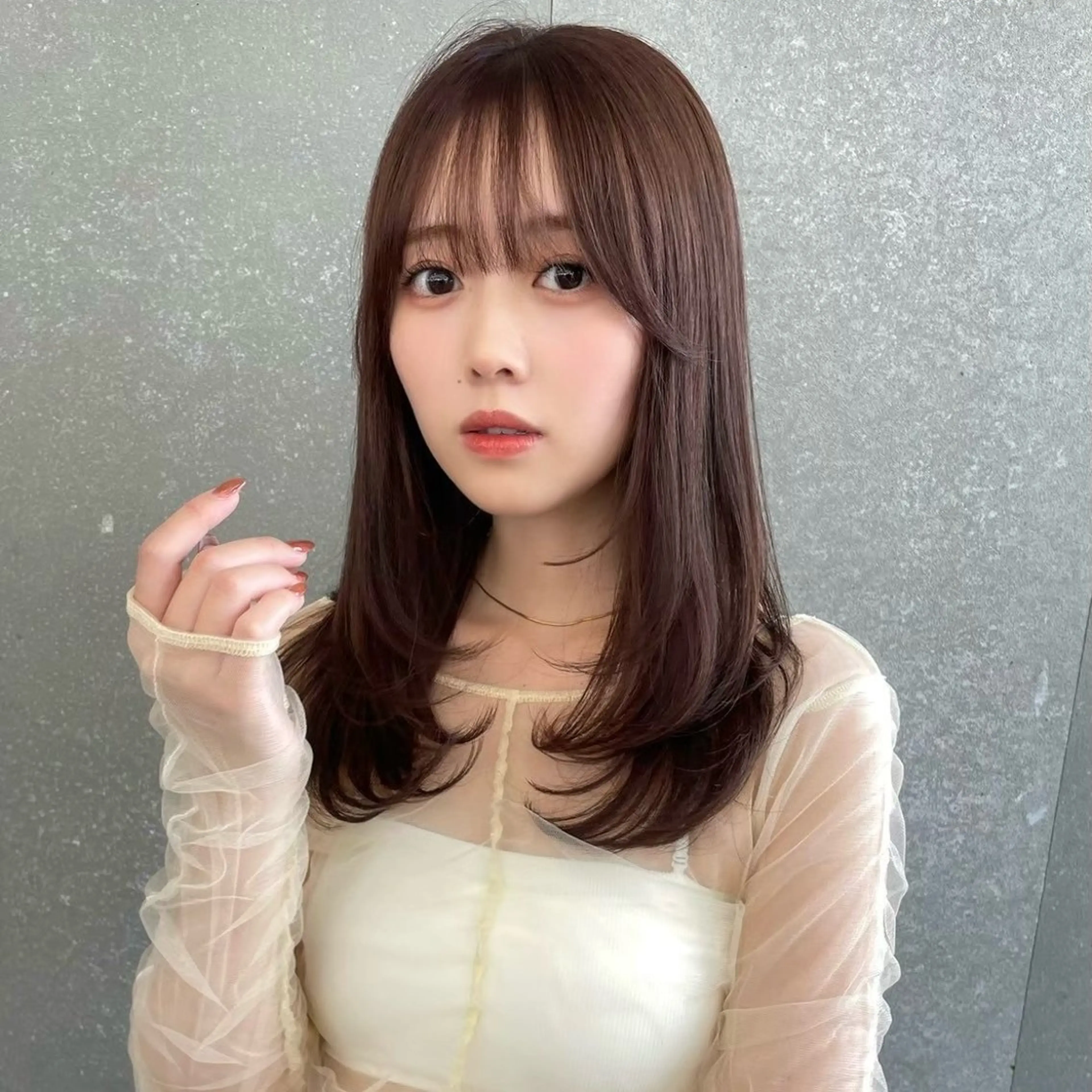 透明感カラー + 超音波アイロン付き髪質改善3ステップトリートメントの写真