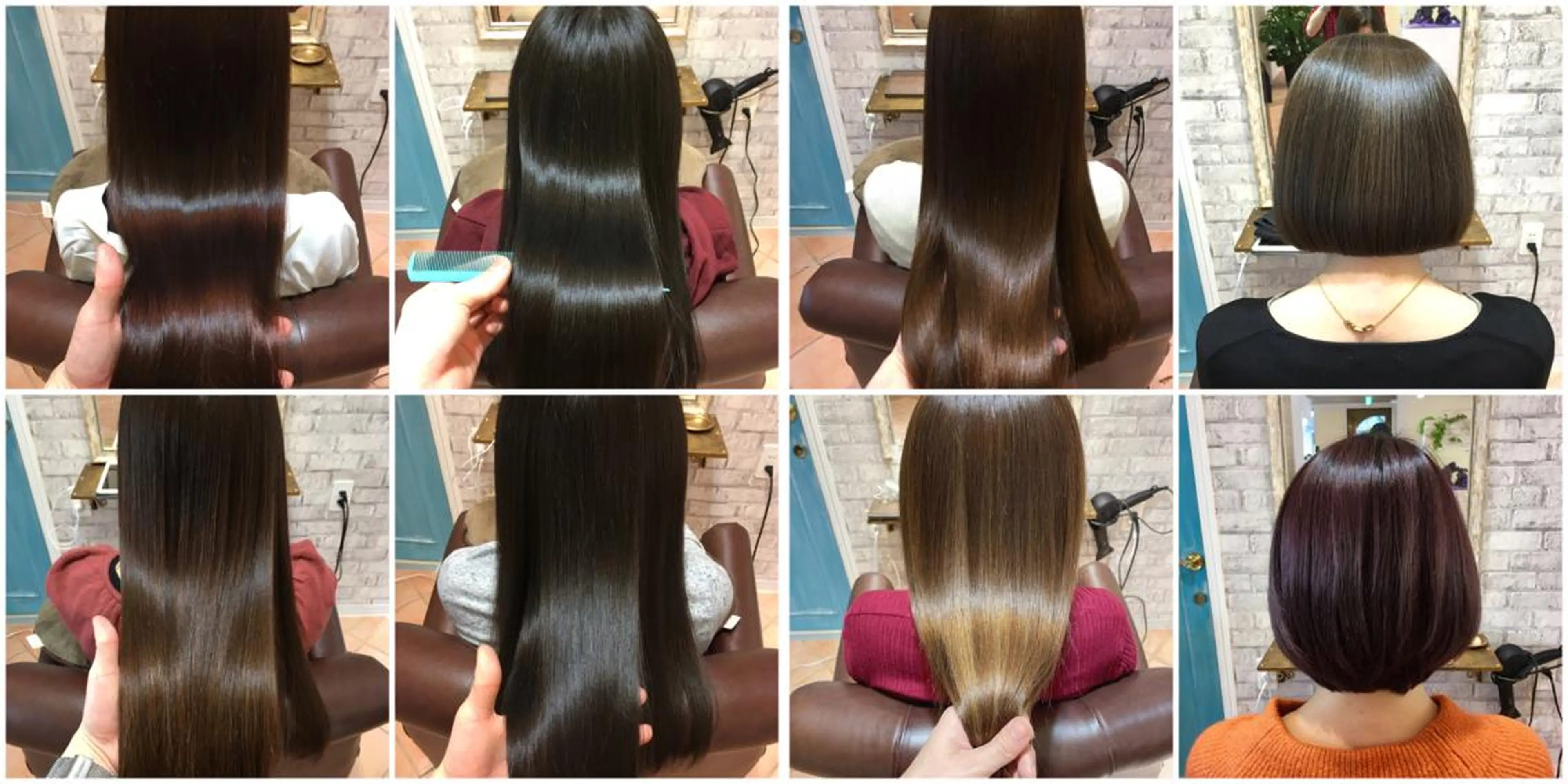 ロング パーマ 髪質改善 ストレートパーマ アオガミ （前髪顔周りカット）のヘアスタイル