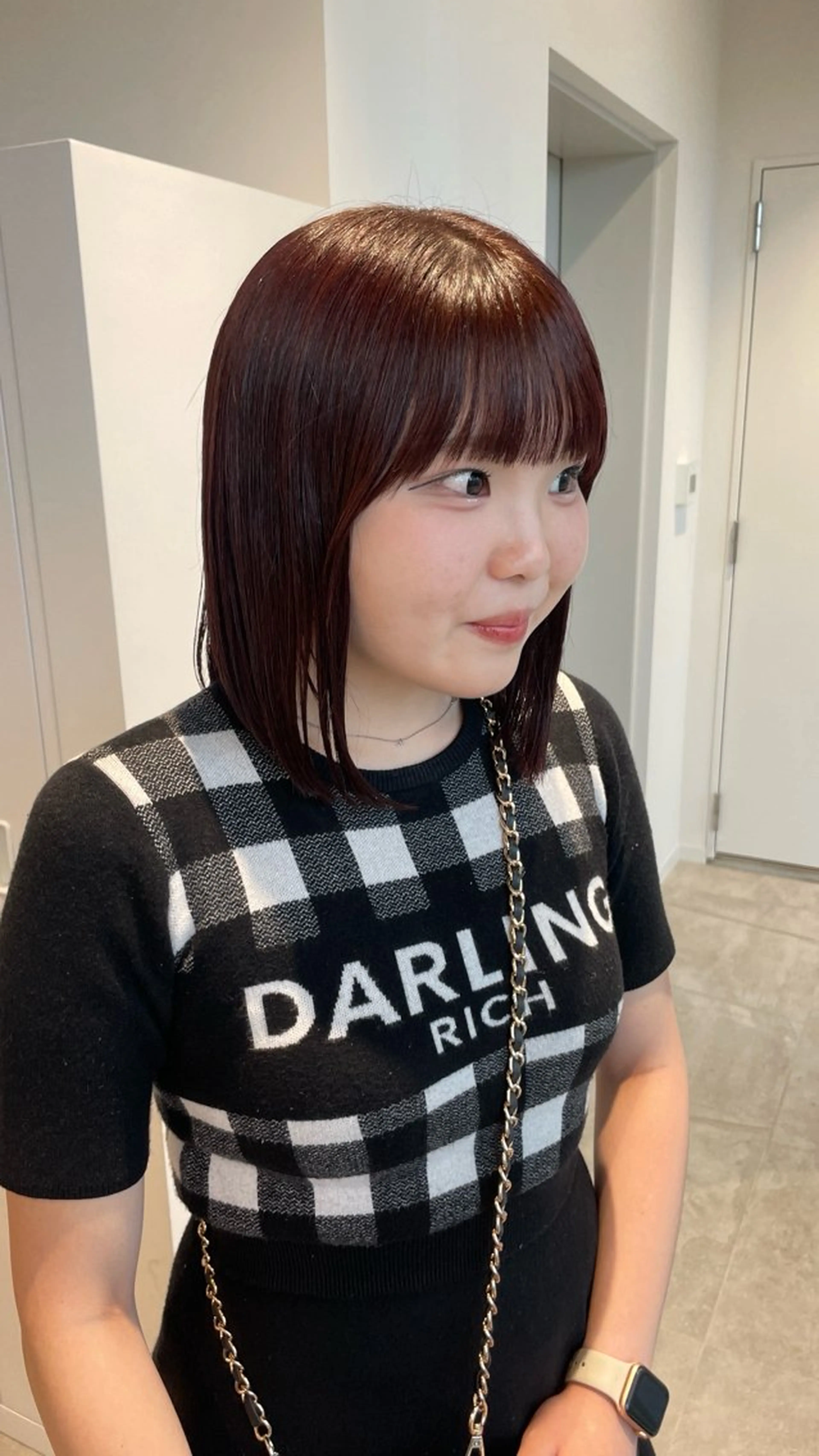 ミディアム カラー カット ヘアカラー 抜け感ボブ×パーマ |kazaneのヘアスタイル