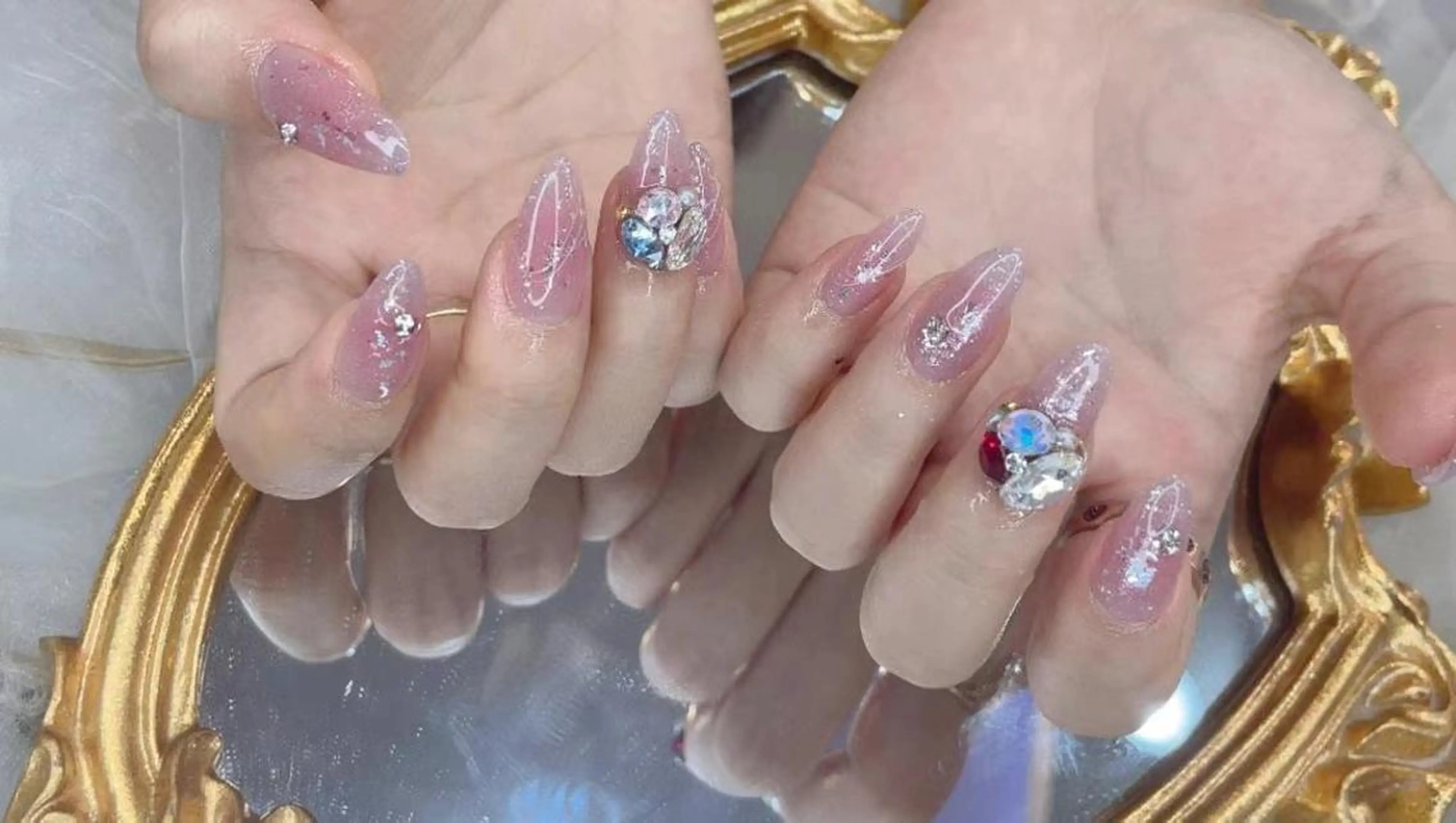 ネイル キラキラネイル ラメ(グリッター) ピンク Babarla Nailのネイルデザイン