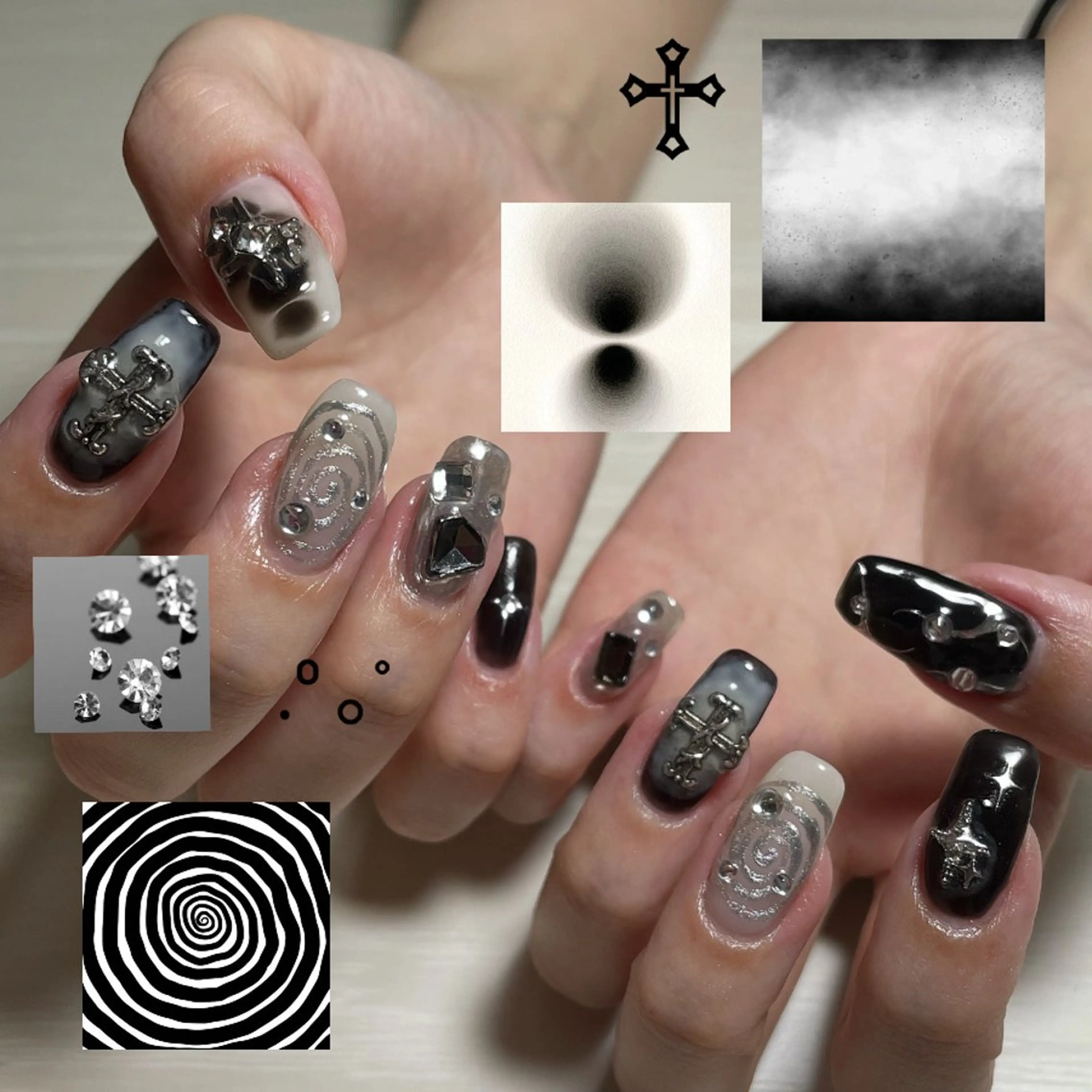 ネイル ハンドネイル うの 韓国ﾈｲﾙ໒꒱⋆⭒˚のネイルデザイン