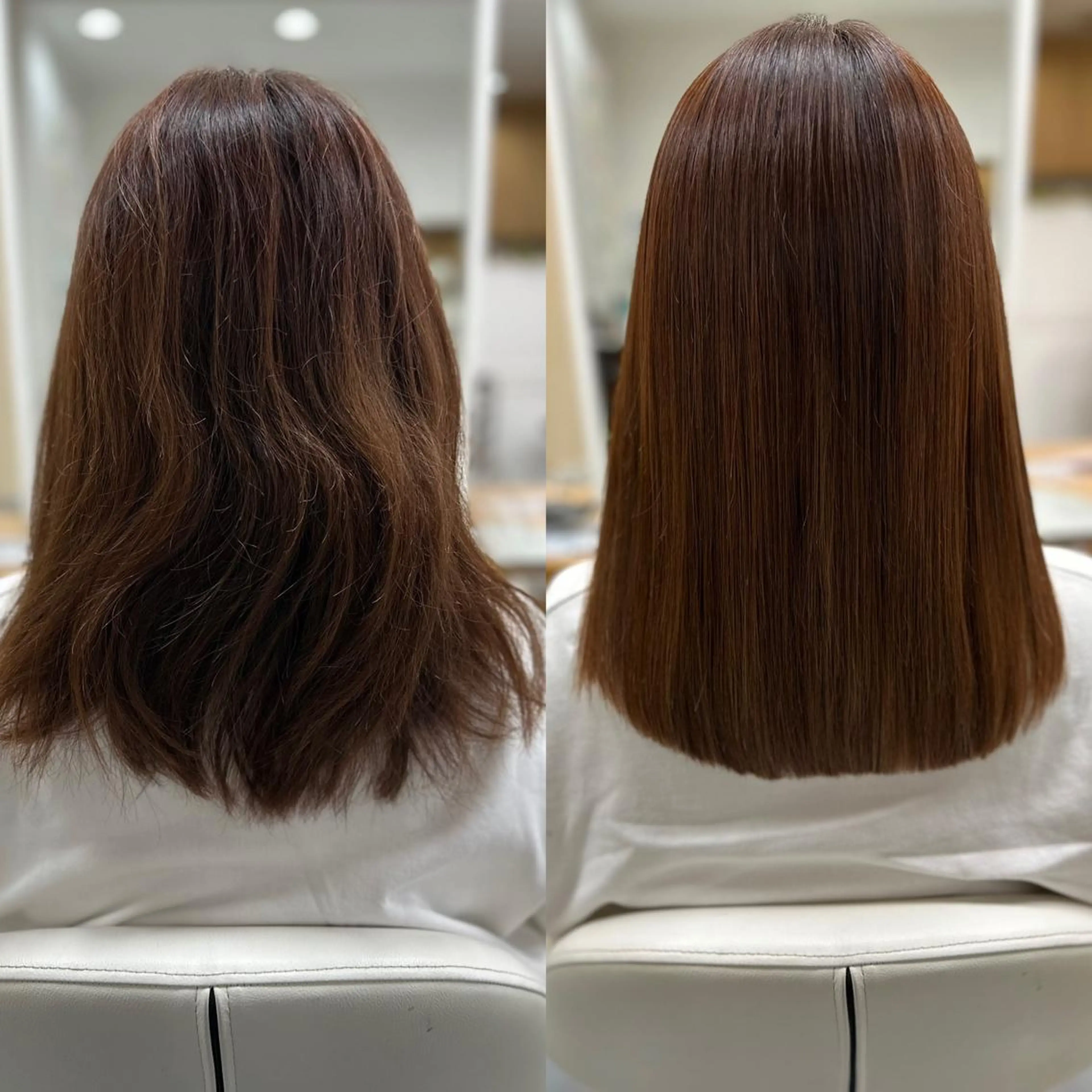 セミロング パーマ カット 縮毛矯正 髪質改善/縮毛矯正 /ブリーチ矯正/岡部のヘアスタイル