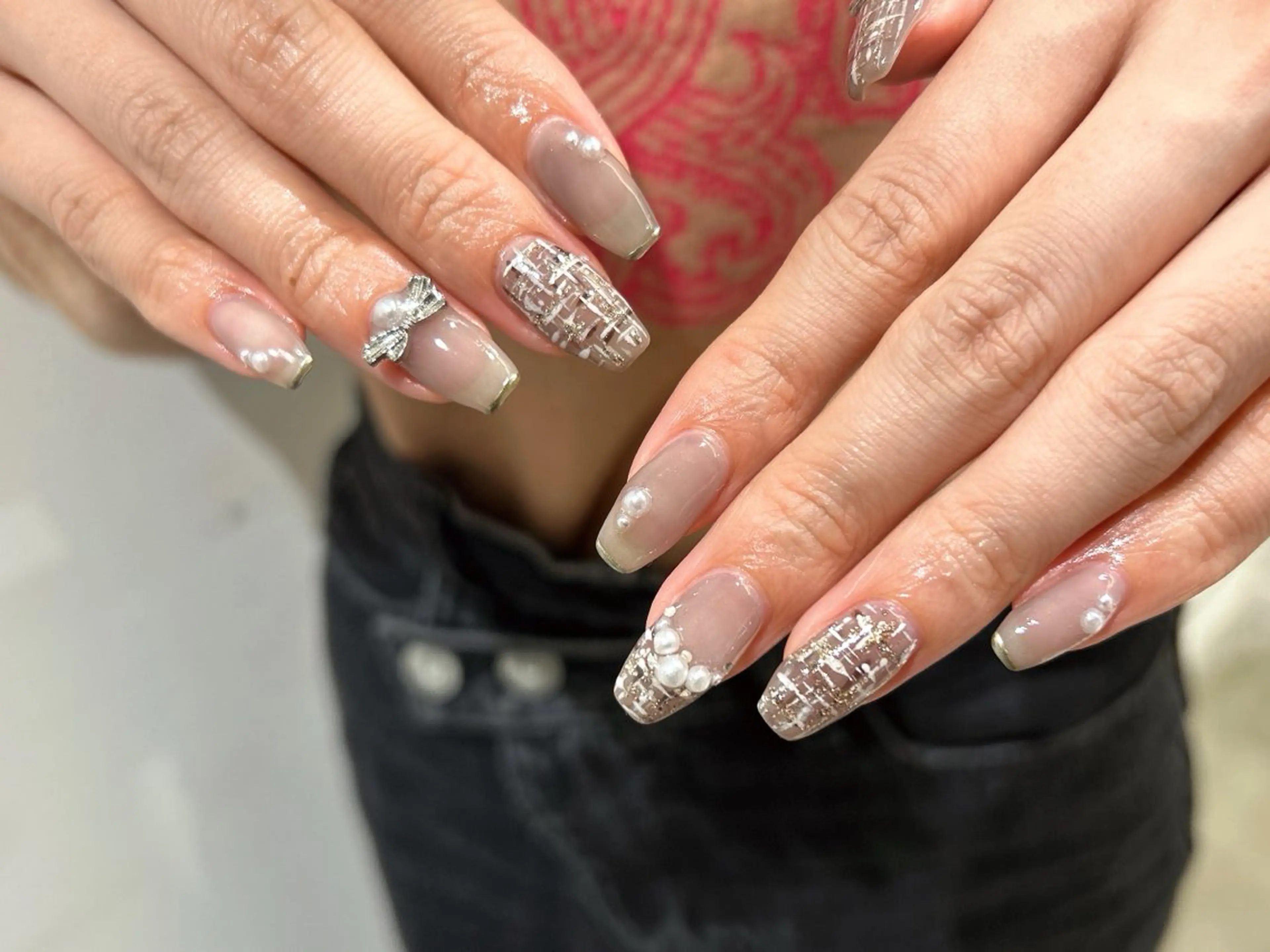 ネイル ツイードネイル ハンドネイル tote. sumileのネイルデザイン