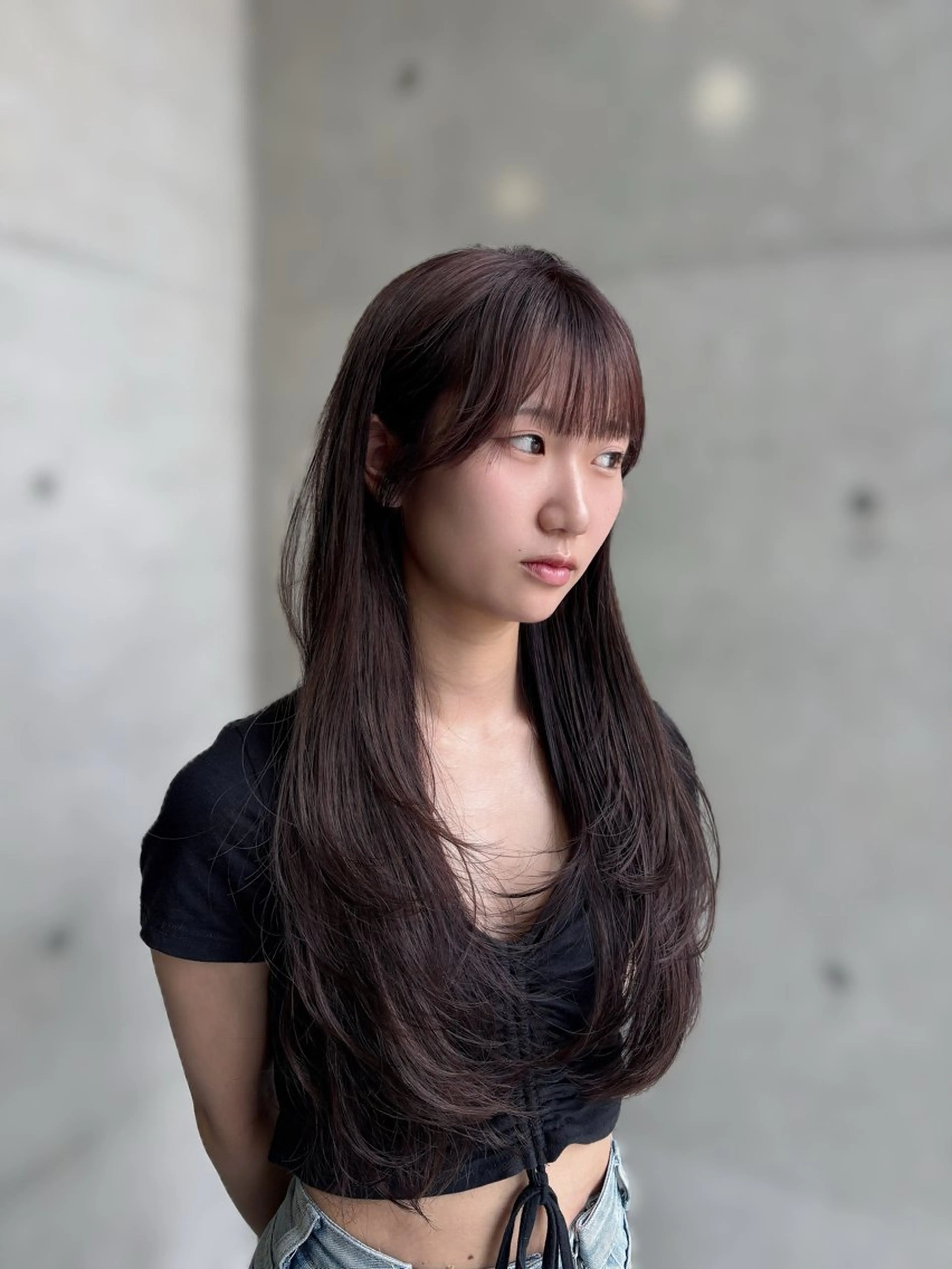 ロング レイヤーカット カット ヘアカラー トリートメント 韓国ヘア🤍 慎之介のヘアスタイル