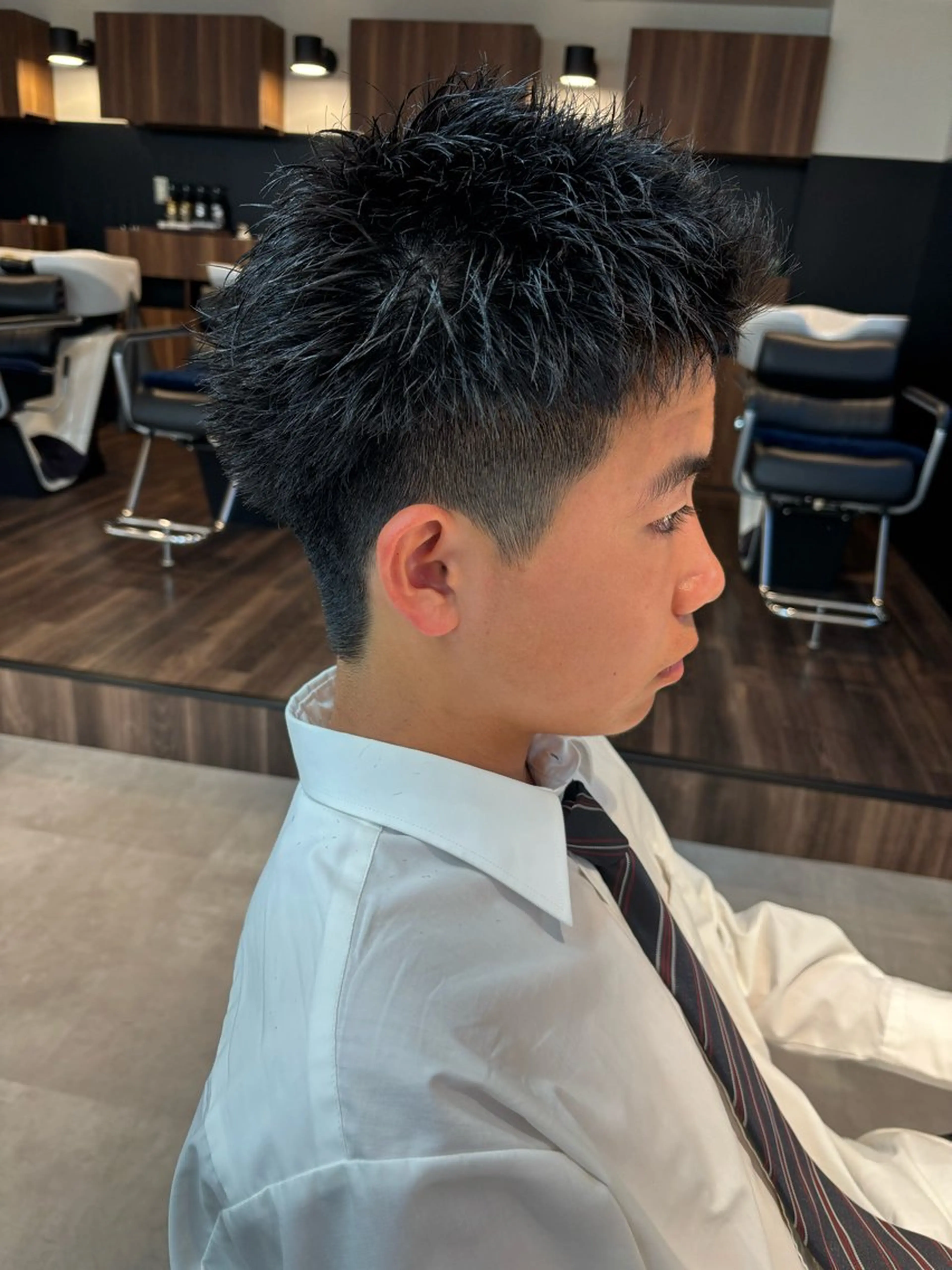 メンズ スパイキーショート カット 保立/フェザーパーマ /メンズカット千葉のヘアスタイル