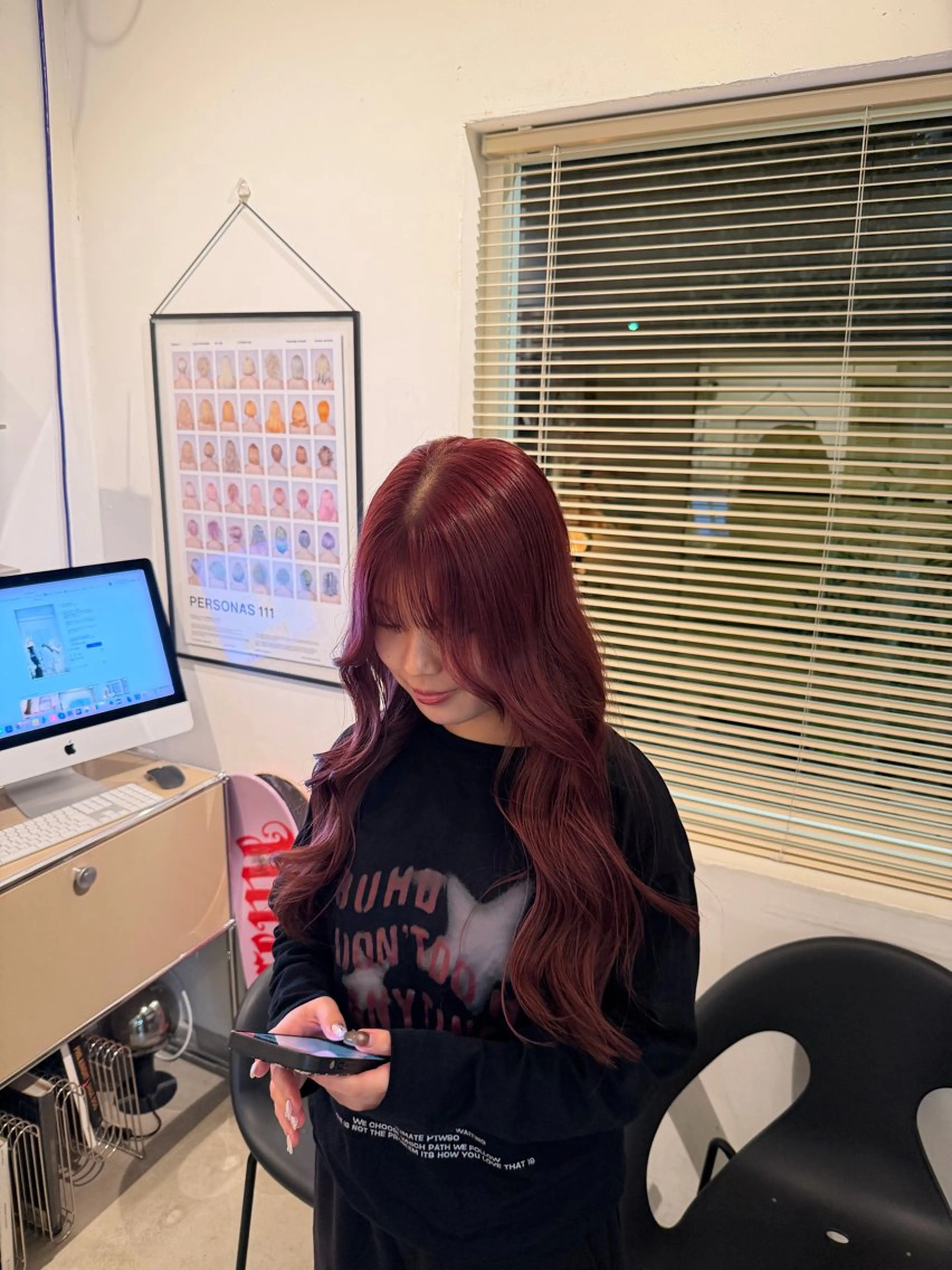 ロング カラー ダブルカラー レッドカラー ヘアカラー トリートメント Tsukasa/ ハイトーン/寒色のヘアスタイル