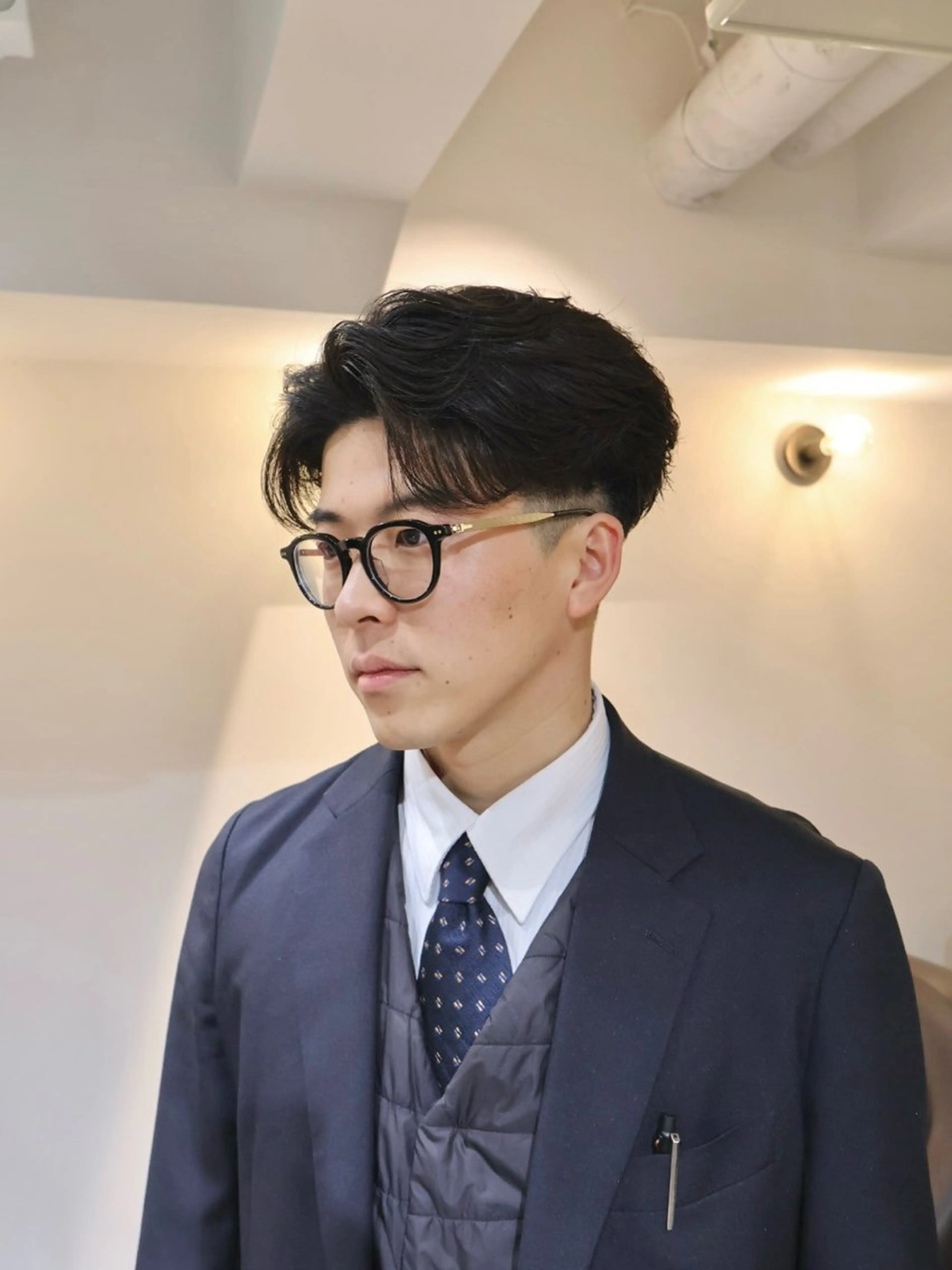 パーマ メンズ カット パーマ 心櫻/メンズパーマ/ ニュアンス/フェザーのヘアスタイル