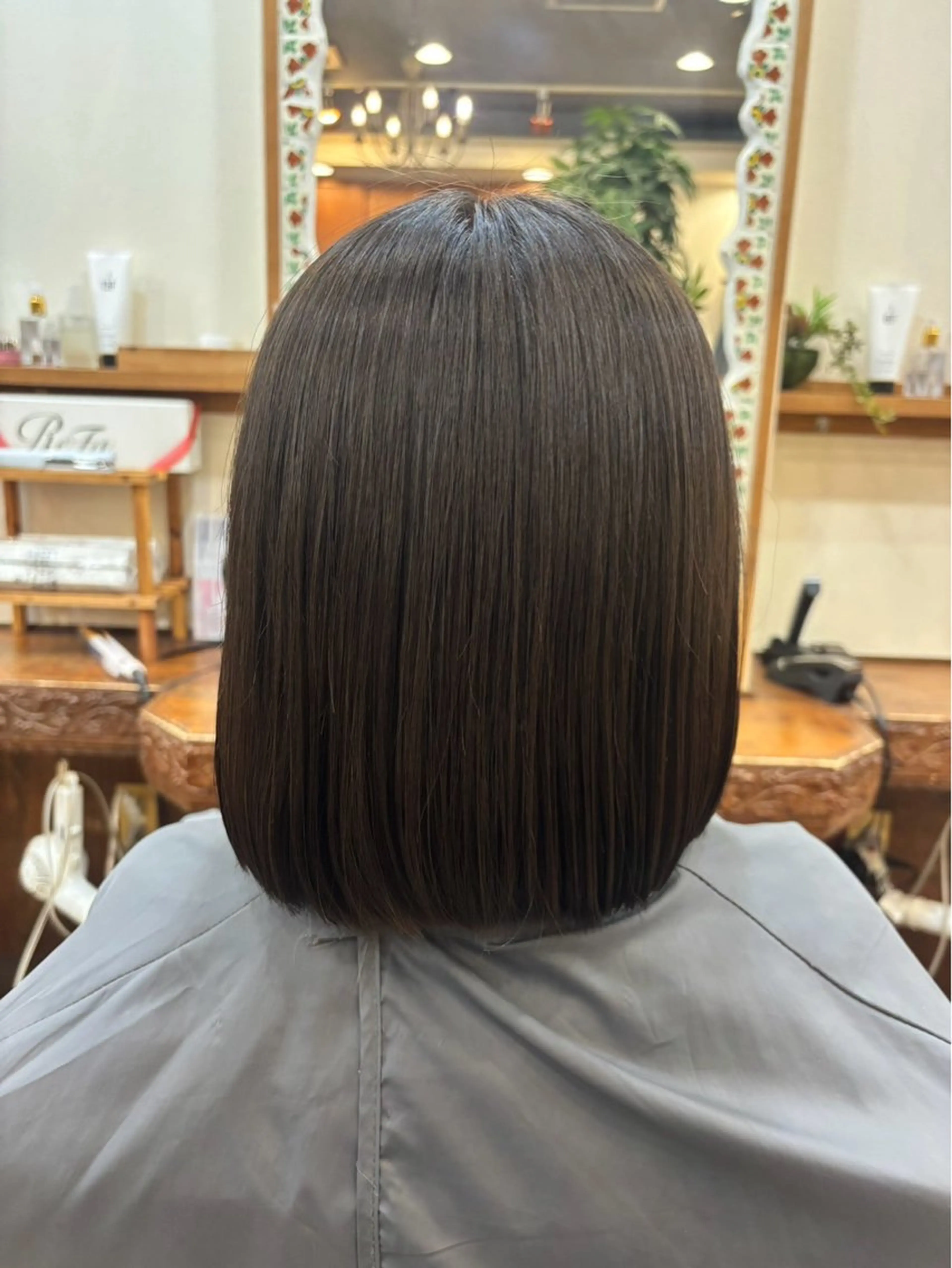 ミディアム 縮毛矯正 くろさわ あやか🌷のヘアスタイル