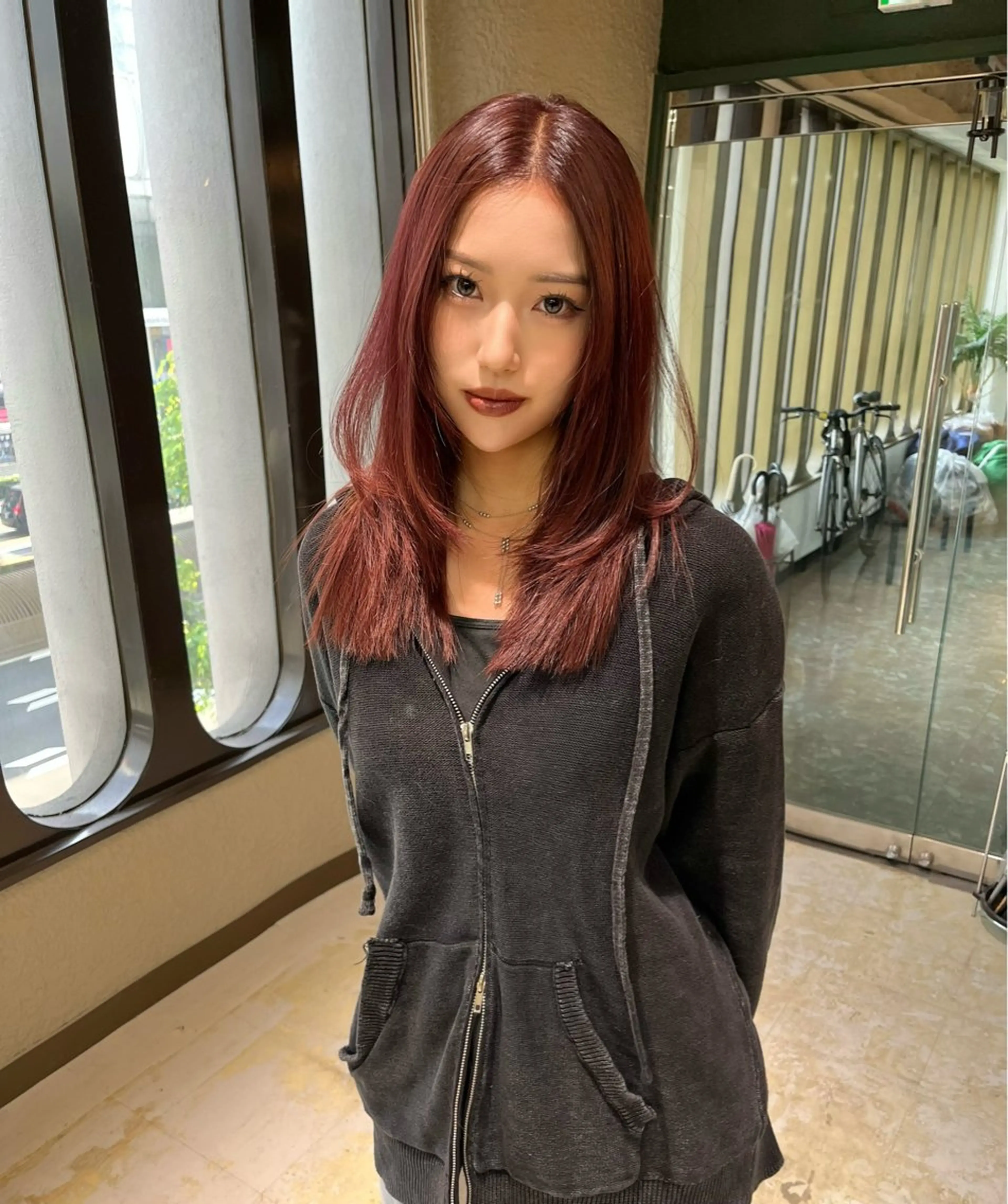 セミロング カラー カット ヘアカラー 💖艶ハイトーン髪質 改善💖ケンシンのヘアスタイル