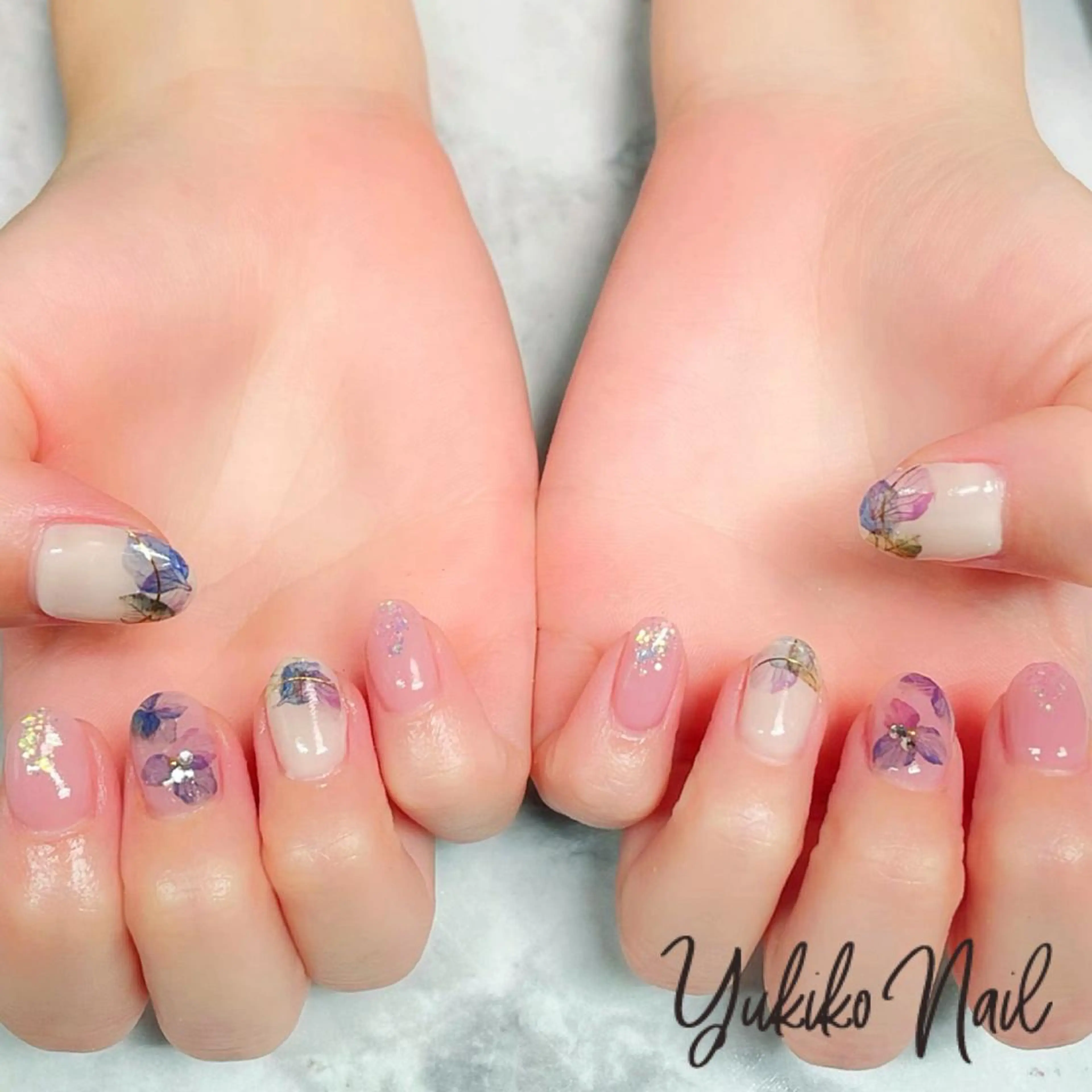 ネイル オフィスネイル ピンク ユキコ ネイルのネイルデザイン