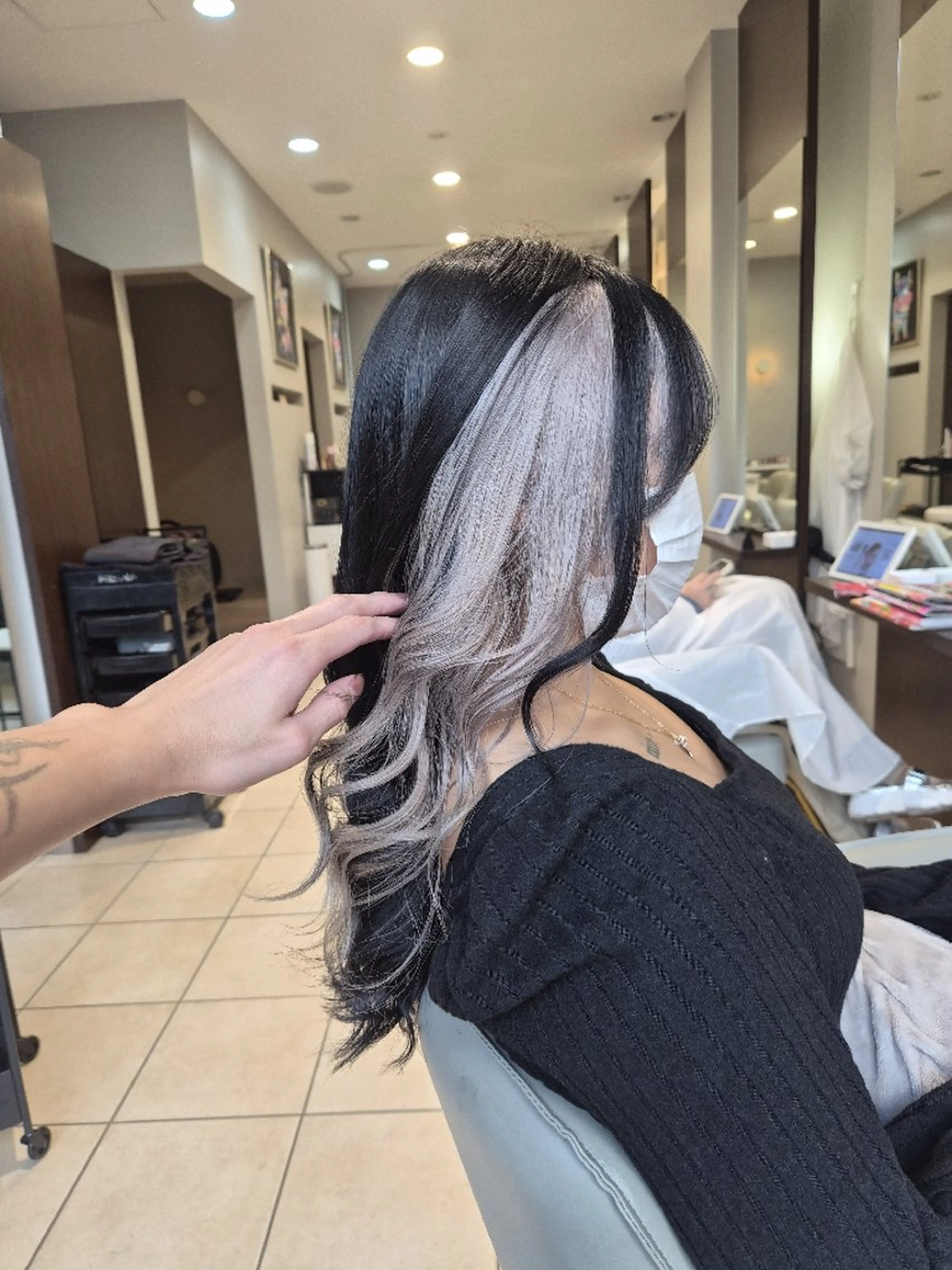 ロング カラー ヘアカラー 雅/ダブルカラー/ 白髪ぼかしハイライトのヘアスタイル