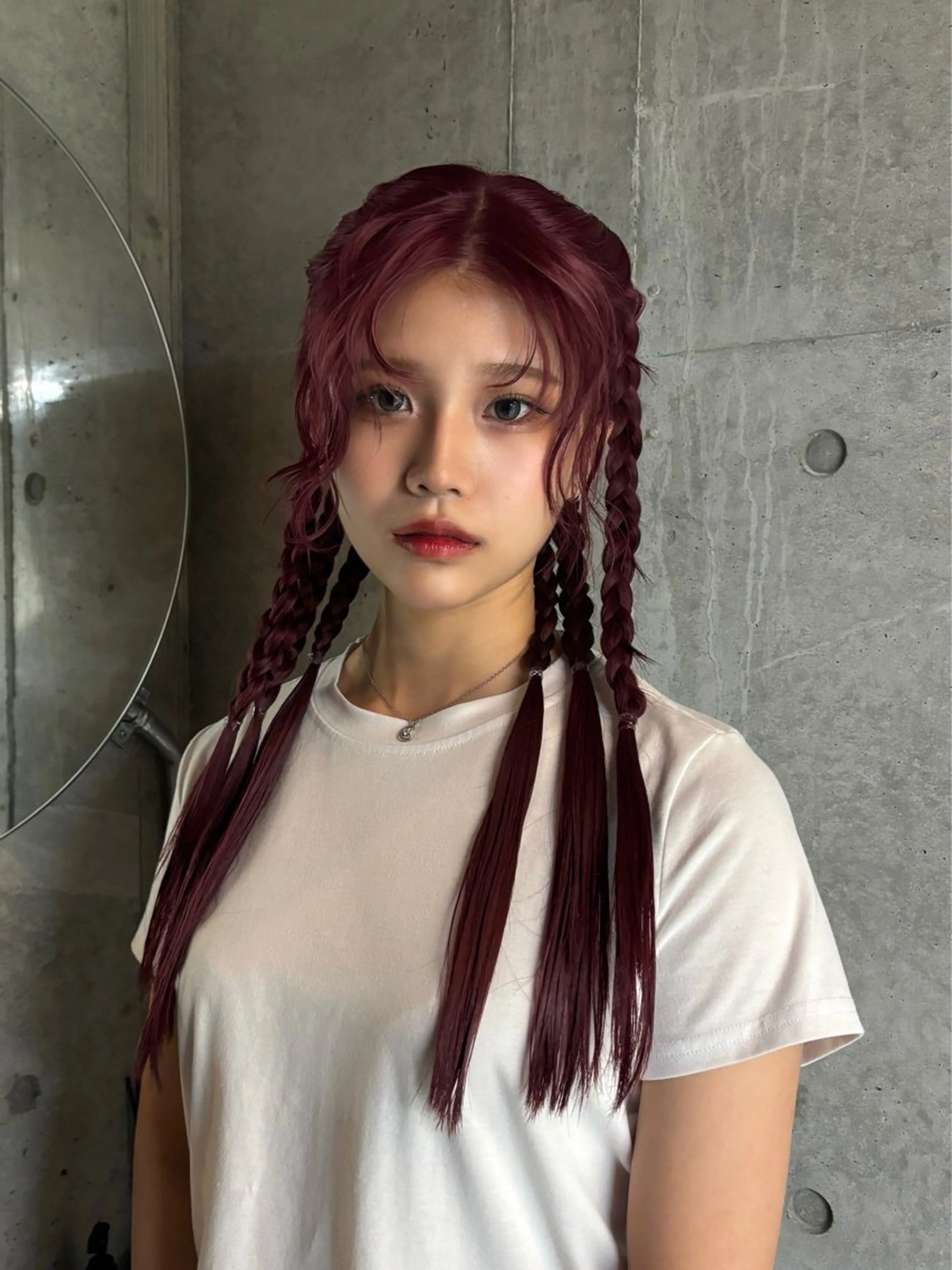 ロング ヘアアレンジ 三つ編み 中川 舞依のヘアスタイル