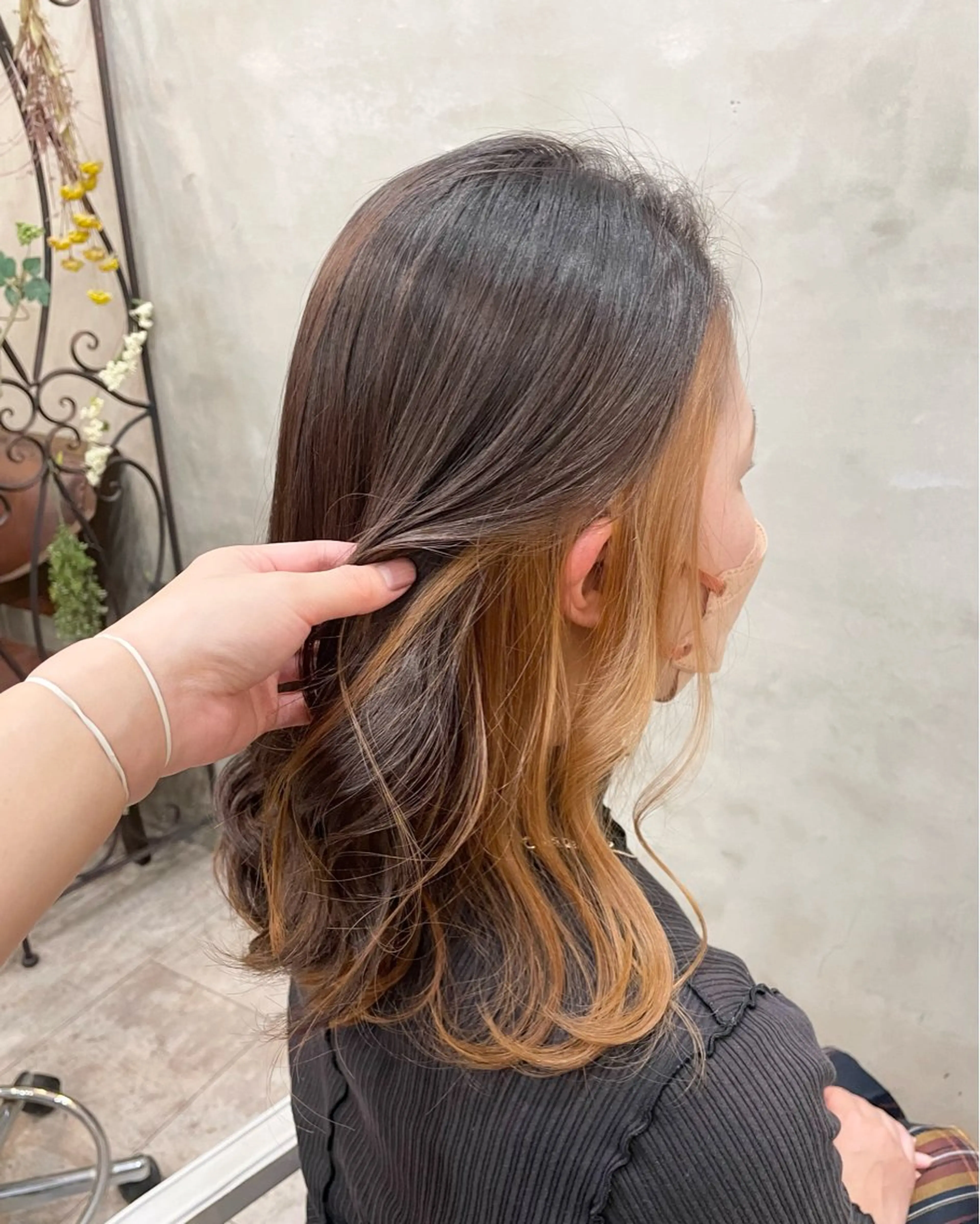 セミロング カラー ヘアカラー トリートメント 【ピンク/韓国ヘア/ ヘアセット】亜海のヘアスタイル