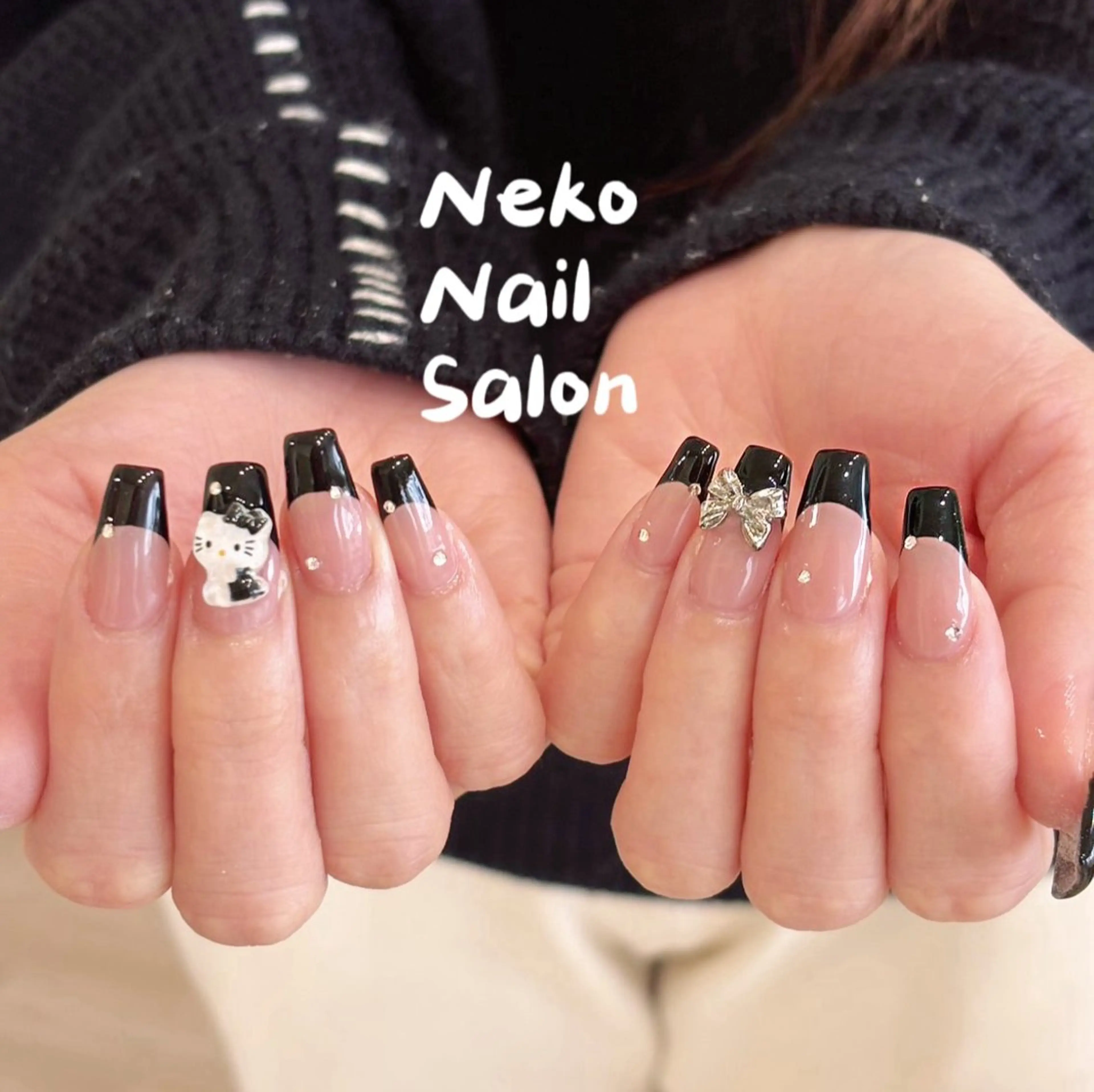 ネイル フレンチネイル ワンホンネイル neko nailのネイルデザイン