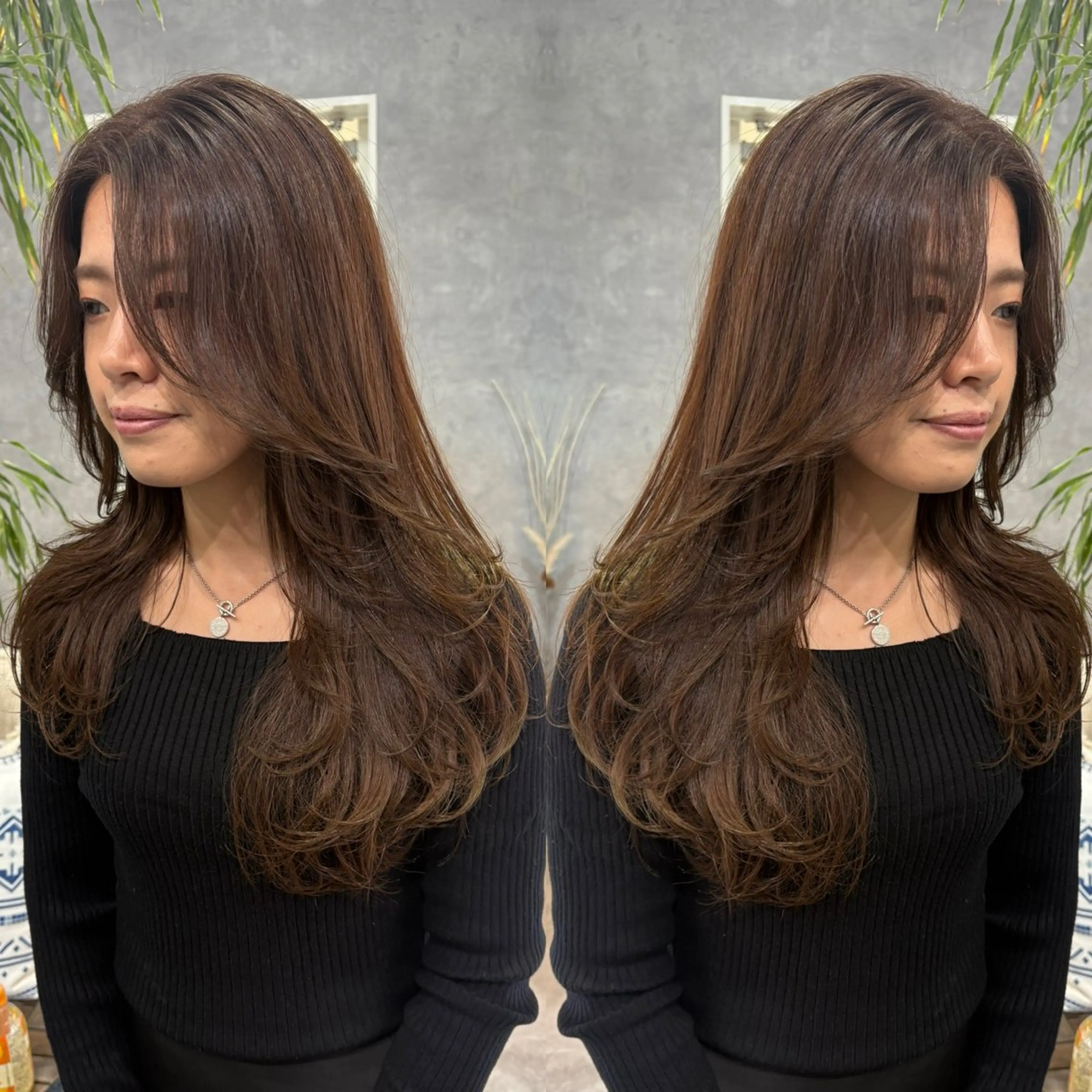 セミロング 髪質改善 レイヤーカット 大人上品特化 レイヤー🇺🇸山村のヘアスタイル